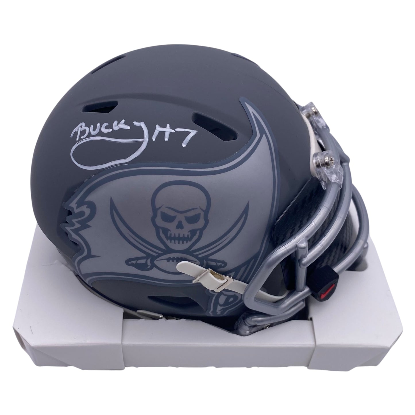 Bucky Irving Signed Tampa Bay Buccaneers Slate Alternate Speed Mini Helmet