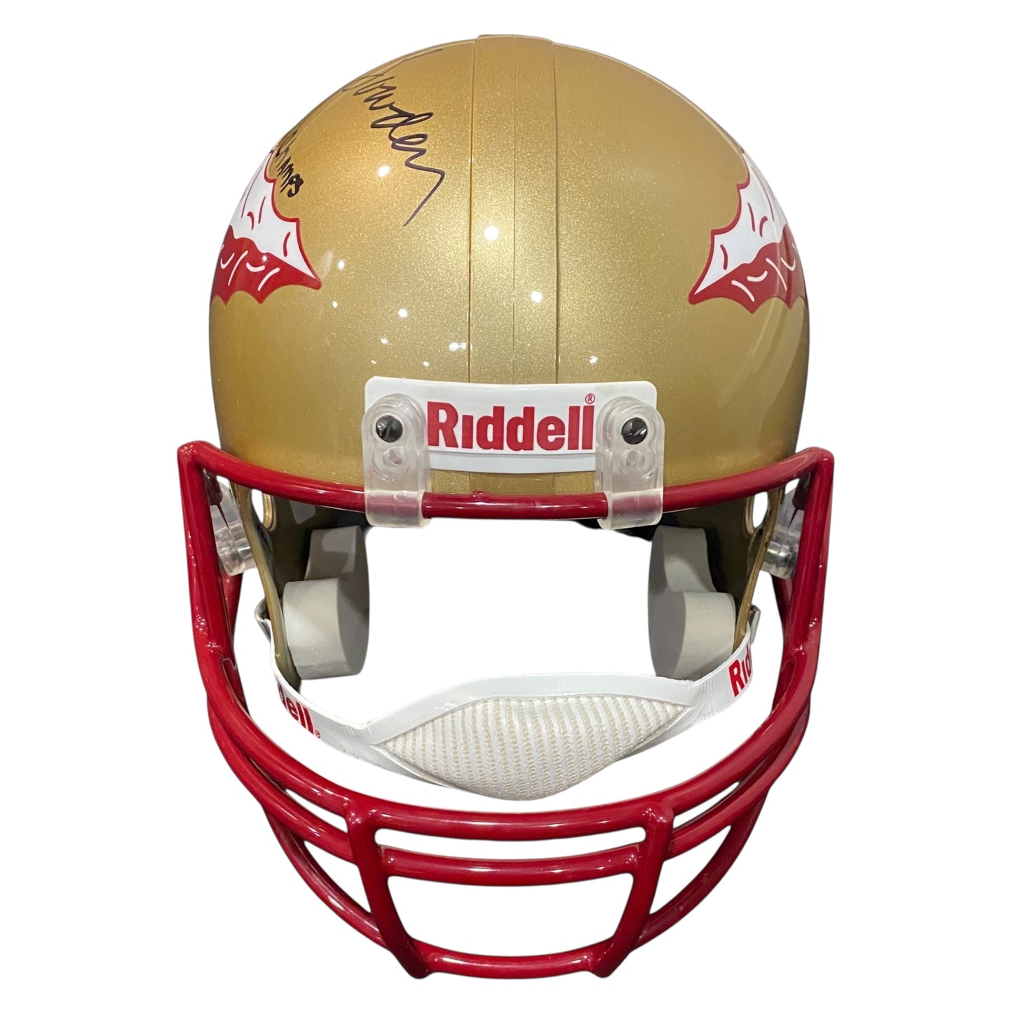 Coach Bobby Bowden and Peter Warrick 1999 National Champs Signed Florida State Seminoles Full Size Replica Football Helmet