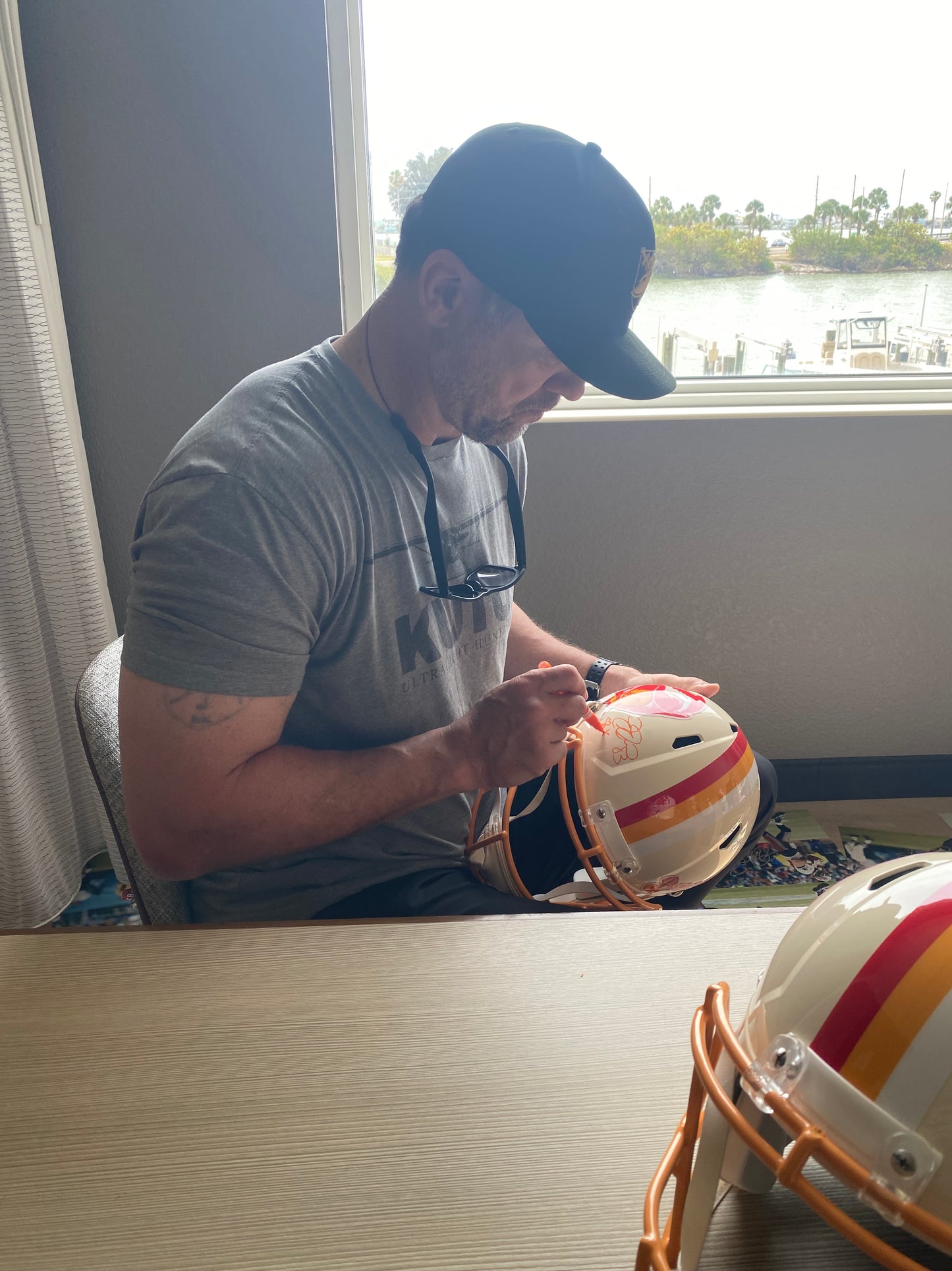 Joe Jurevicius Signed Tampa Bay Buccaneers Retro Alternate Full Size Replica Helmet