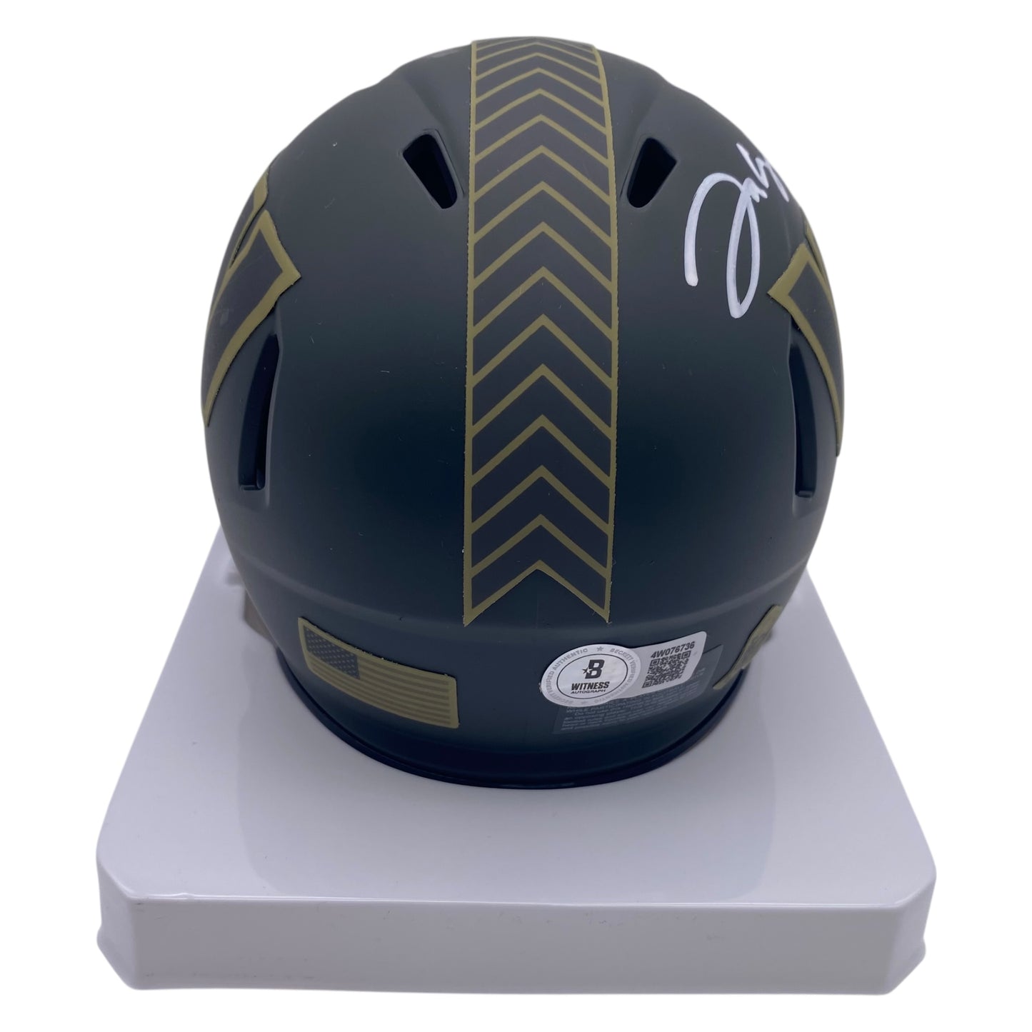 Jacory Croskey-Merritt Signed Washington Commanders 2025 Salute to Service Alternate Speed Mini Helmet