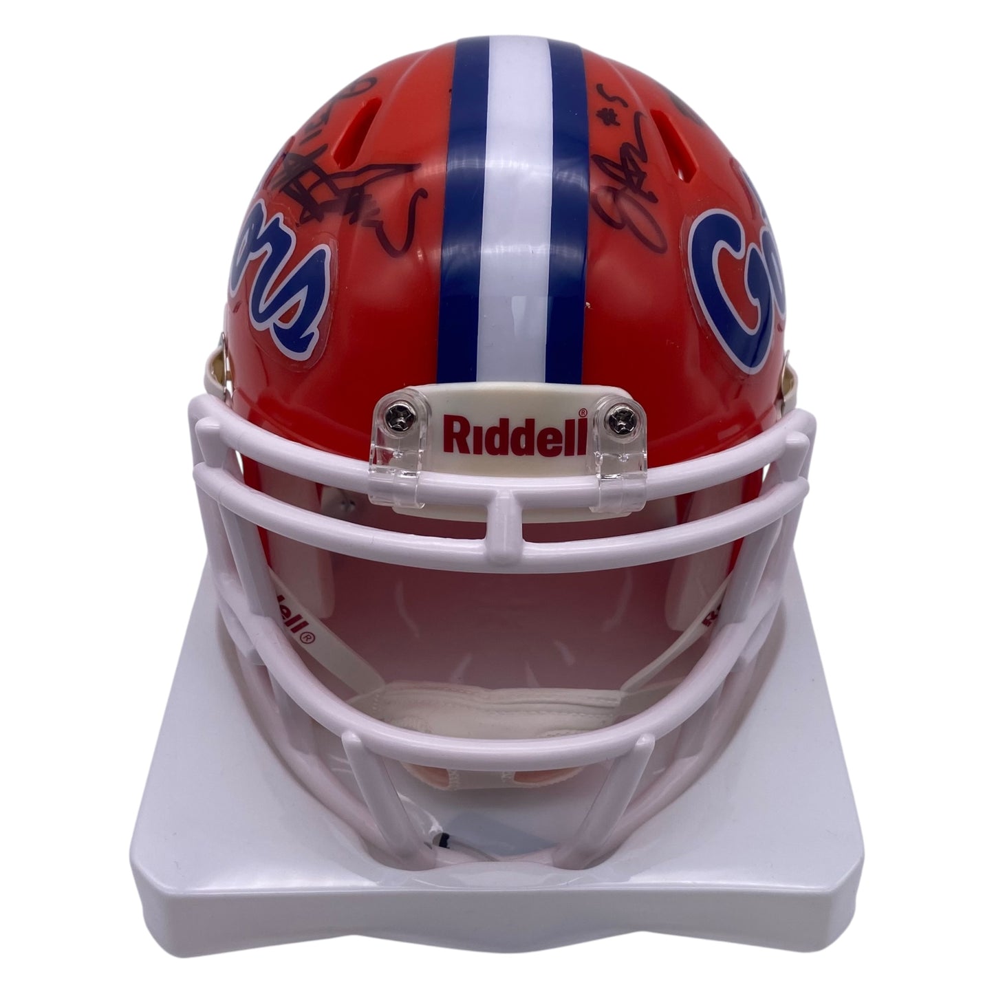 Steve Spurrier Danny Wuerffel Jacquez Green Reidel Anthony Fred Taylor Signed Florida Gators 1996 National Champions Mini Speed Football Helmet