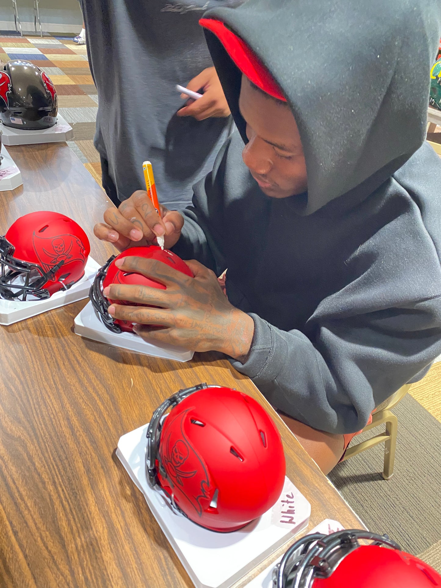 Bucky Irving Signed Tampa Bay Buccaneers Rave Alternate Speed Mini Helmet