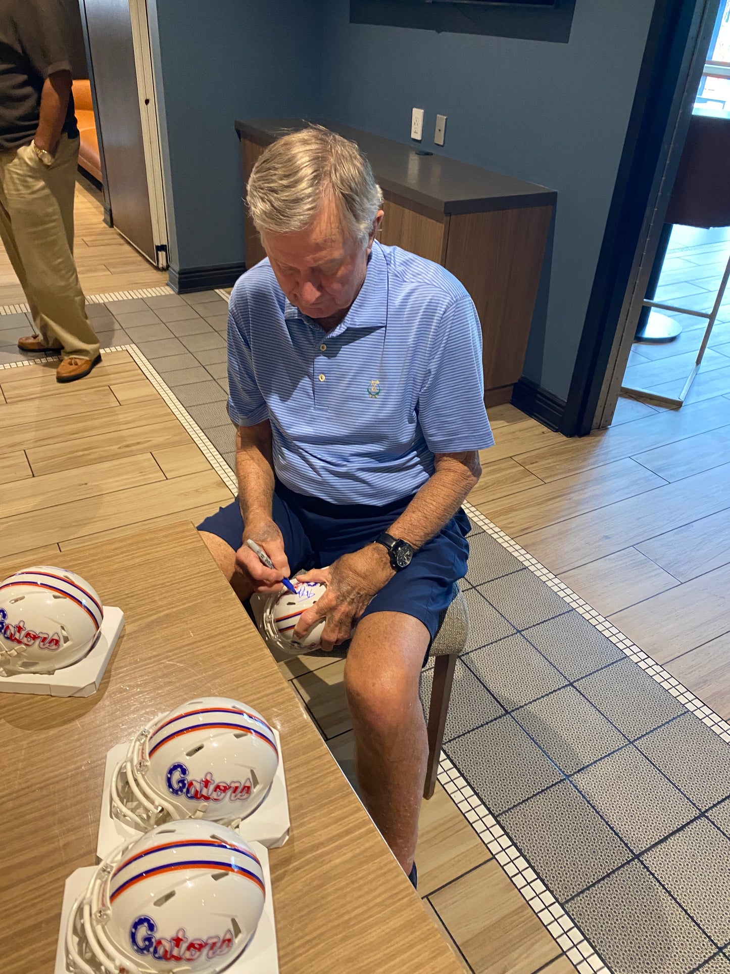 Steve Spurrier Signed Florida Gators Mini Speed Football Helmet