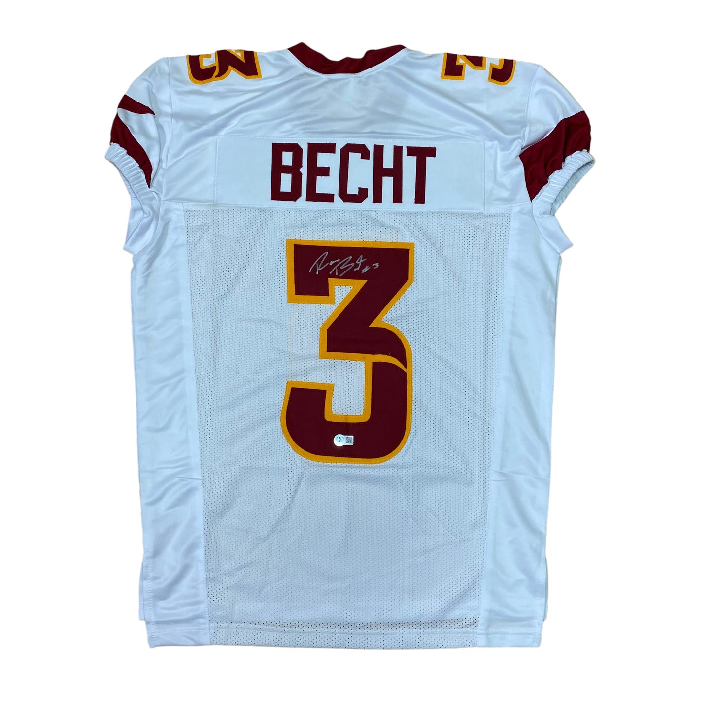 Rocco Becht Signed White #3 Stitched Jersey - Iowa State Cyclones Style