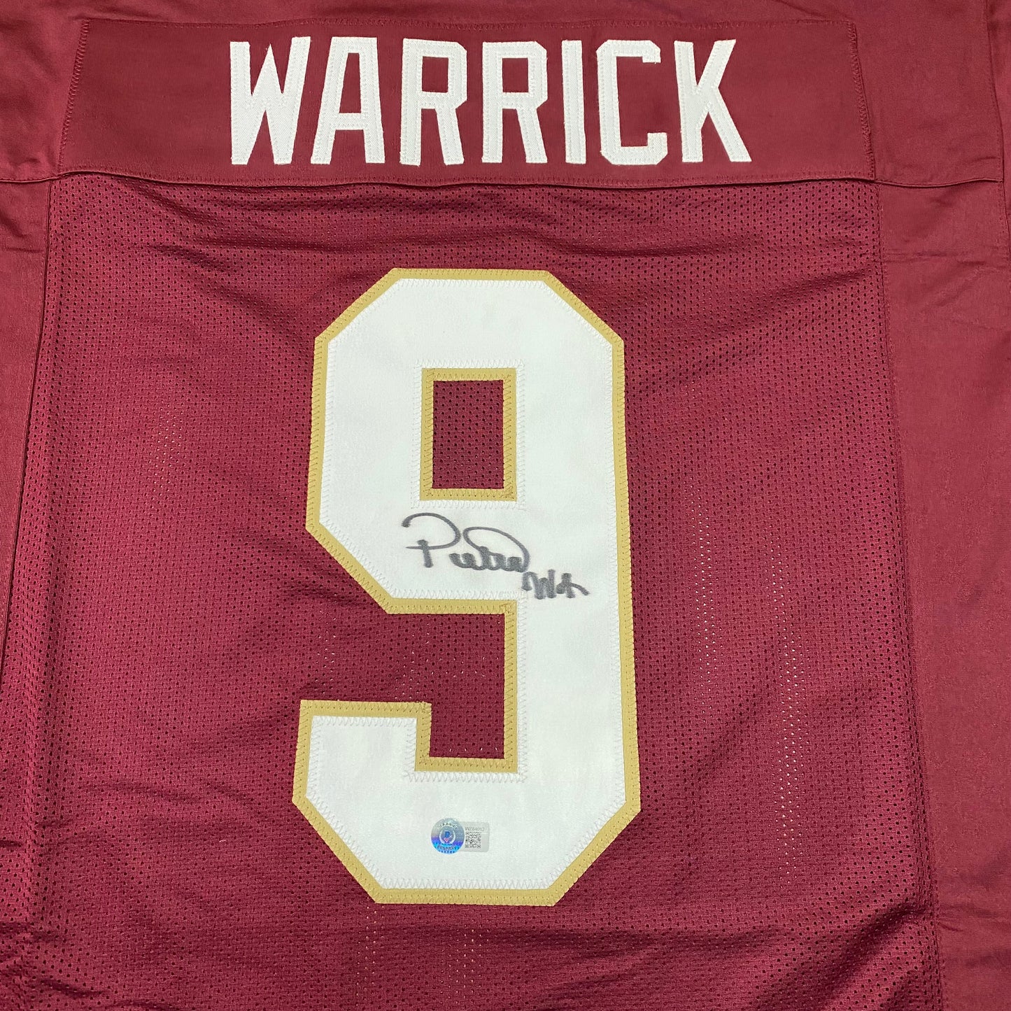 Peter Warrick signed Garnett #9 stitched jersey - Florida State Seminoles WR