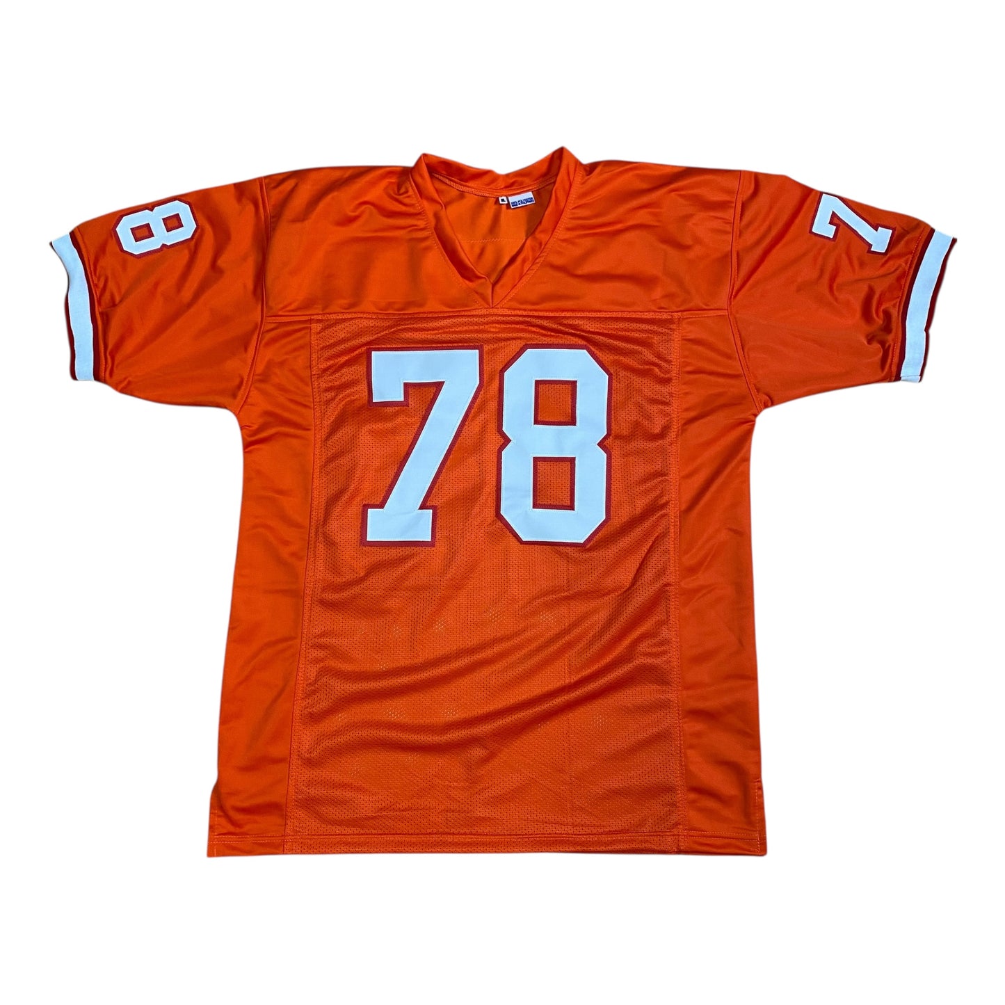 Tristan Wirfs signed orange #78 stitched jersey