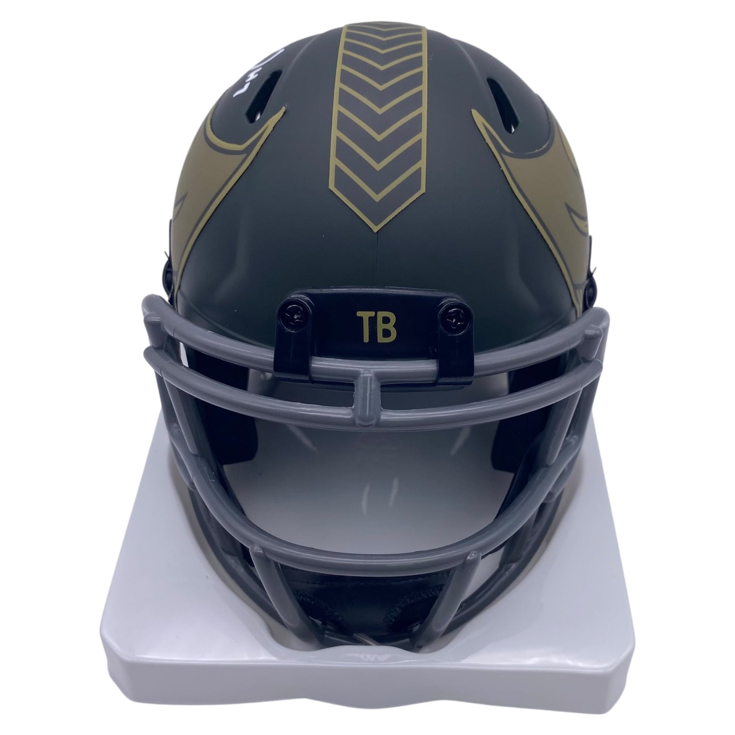 Bucky Irving Signed Tampa Bay Buccaneers 2025 Salute to Service Alternate Speed Mini Helmet