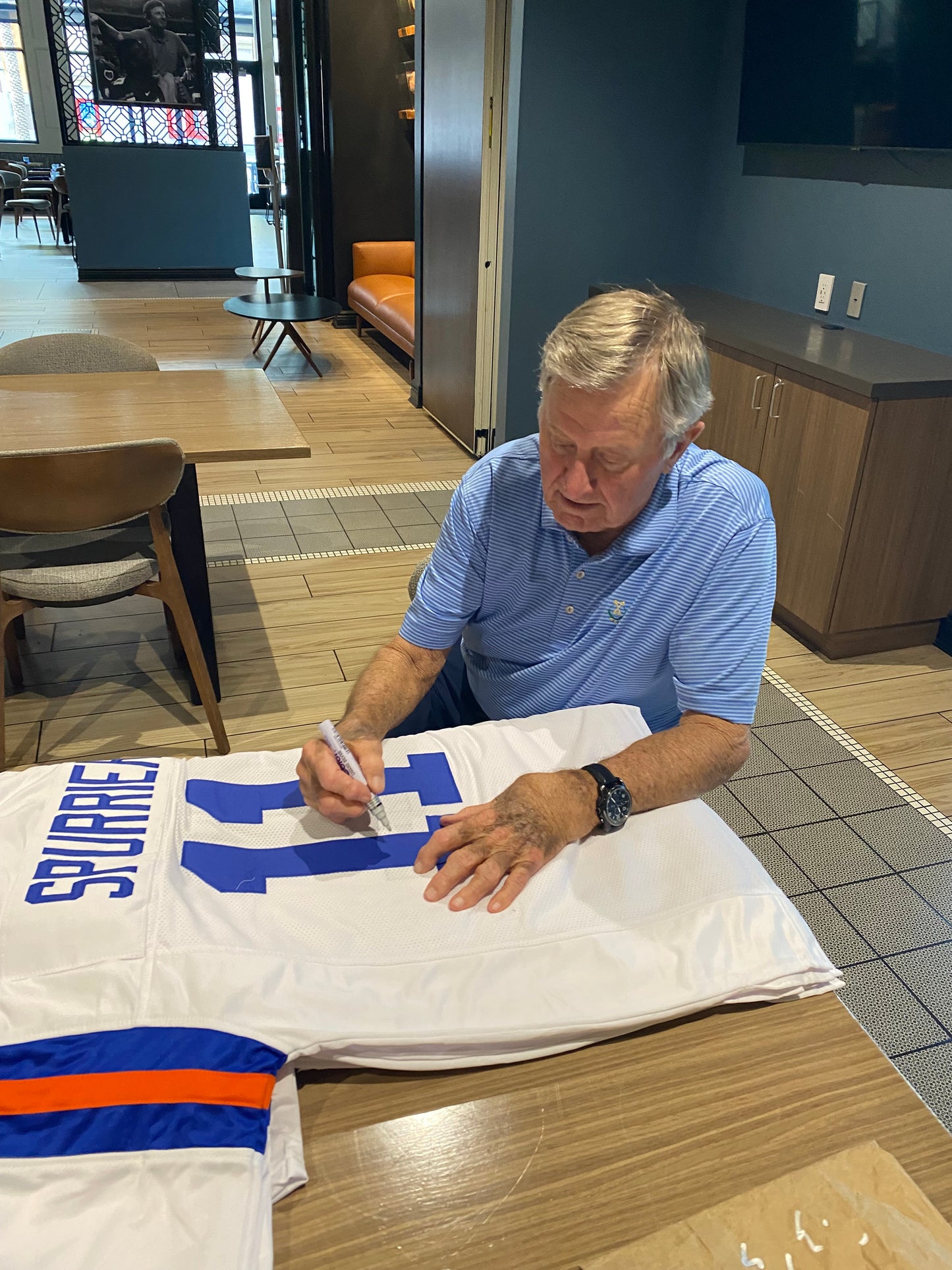 Steve Spurrier Signed #11 Stitched Jersey Florida Gators Style White