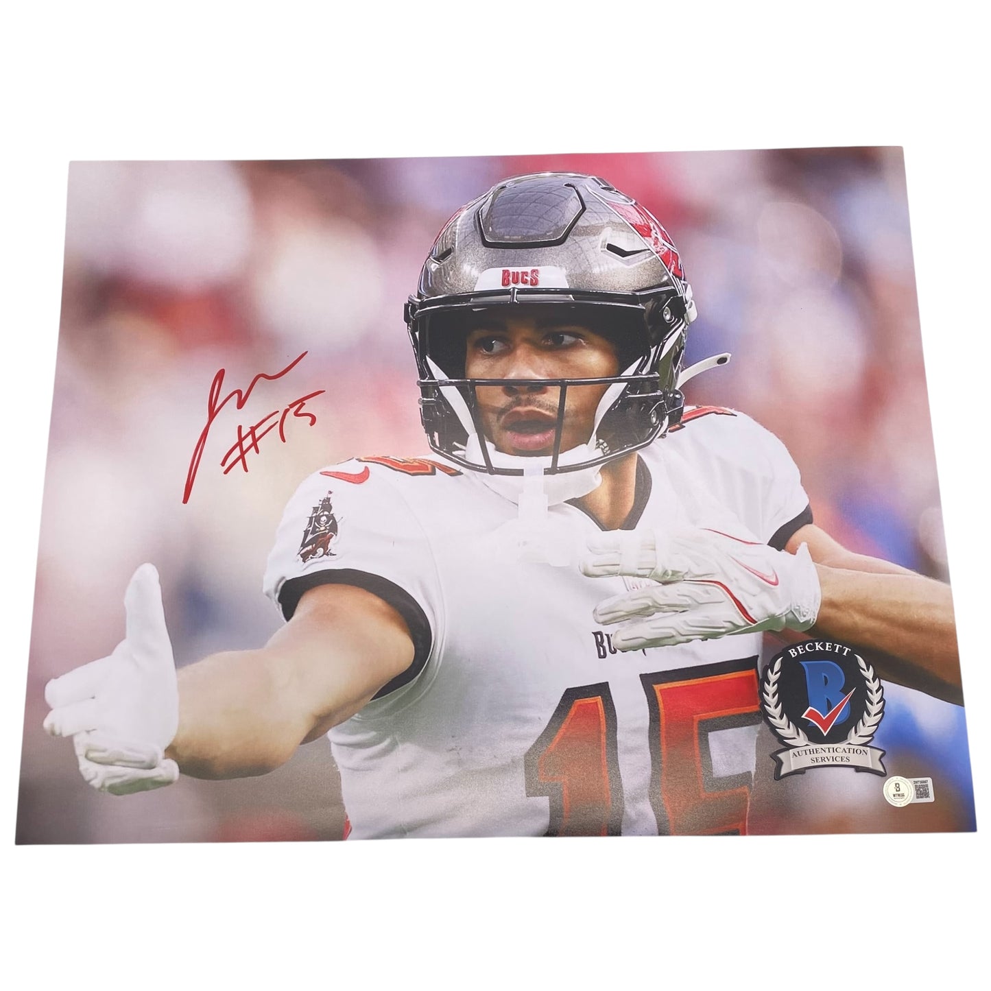 Jalen McMillan Signed Tampa Bay Buccaneers 16x20 Photo
