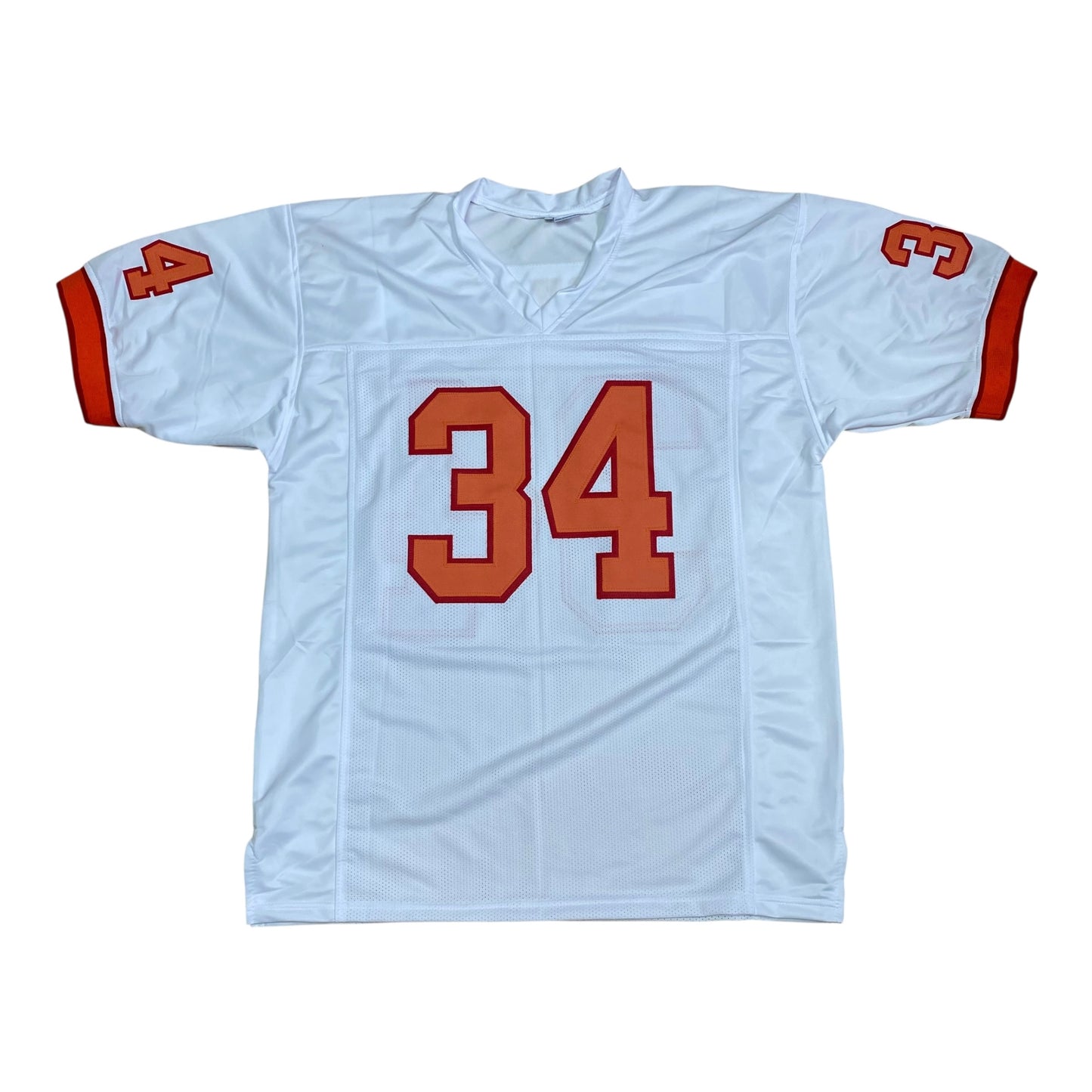 Dexter Jackson signed White #34 stitched jersey - Tampa Bay Buccaneers 50th Anniversary 1976 Style