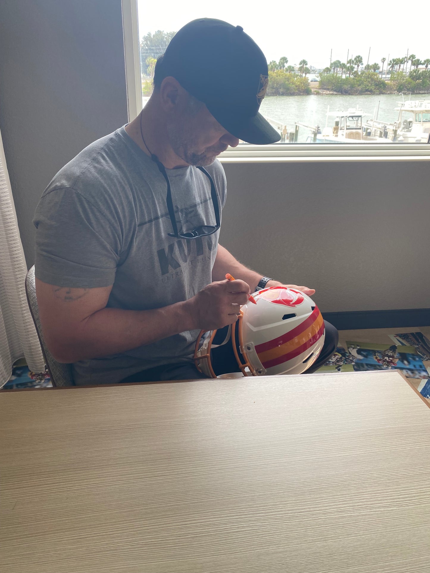 Joe Jurevicius Signed Tampa Bay Buccaneers Throwback Full Size Replica Helmet