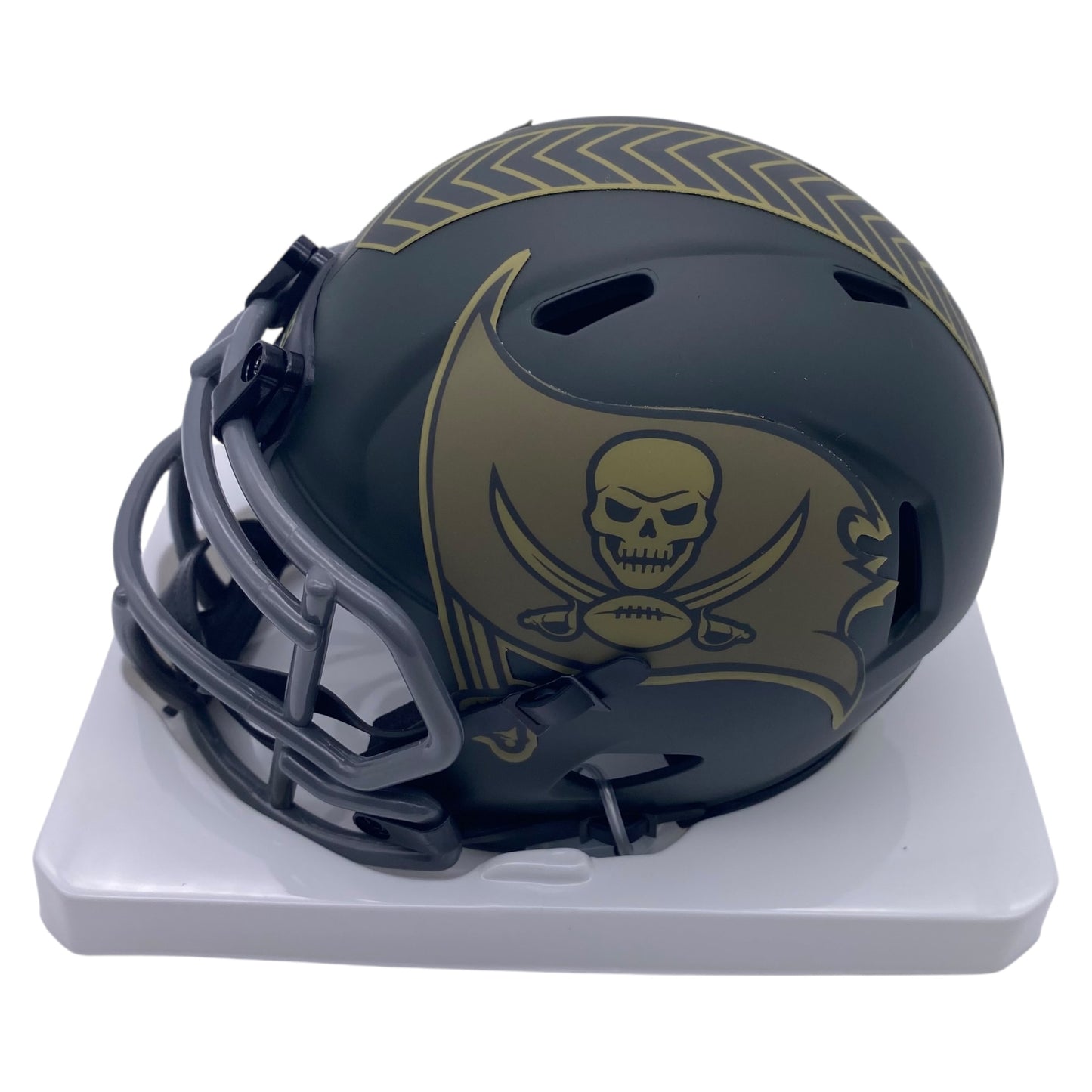 Bucky Irving Signed Tampa Bay Buccaneers 2025 Salute to Service Alternate Speed Mini Helmet
