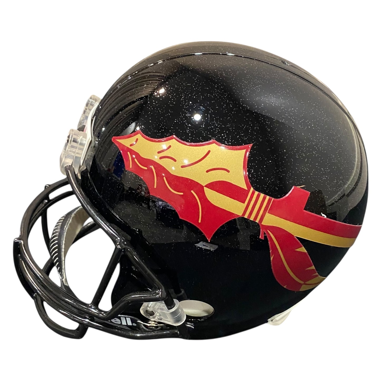 Coach Bobby Bowden and Peter Warrick 1999 National Champs Signed Black Florida State Seminoles Full Size Replica Football Helmet