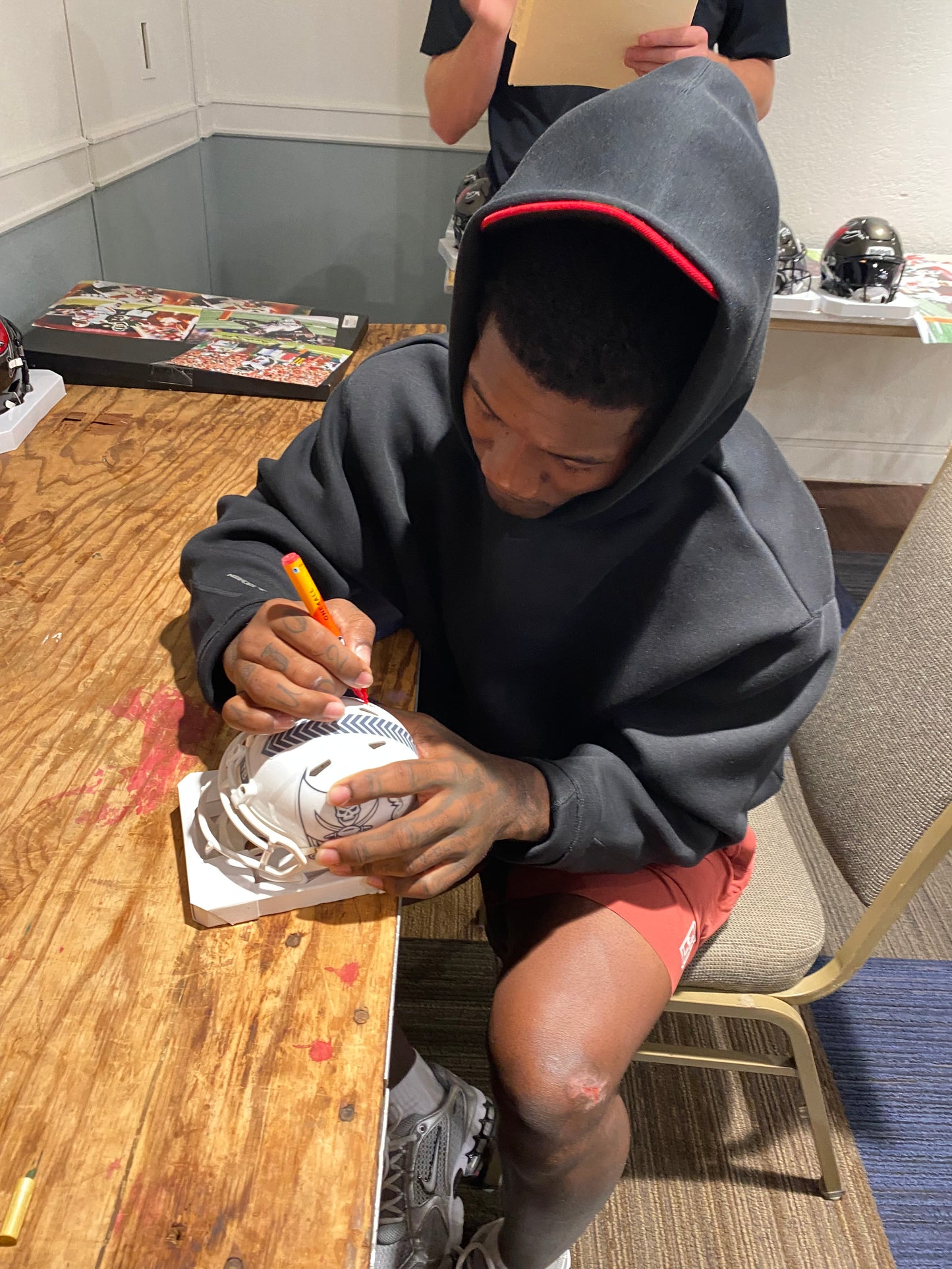 Bucky Irving Signed Tampa Bay Buccaneers 2024 Salute to Service Alternate Speed Mini Helmet