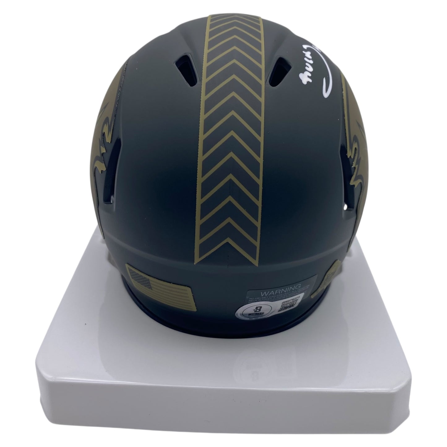 Bucky Irving Signed Tampa Bay Buccaneers 2025 Salute to Service Alternate Speed Mini Helmet