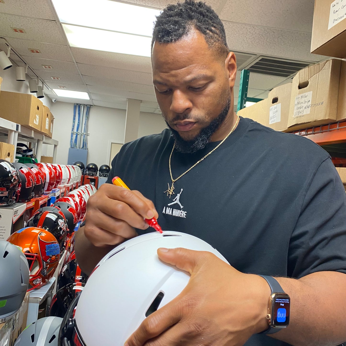 Ndamukong Suh Signed Tampa Bay Buccaneers Lunar Eclipse Alternate Speed Full Size Authentic Helmet