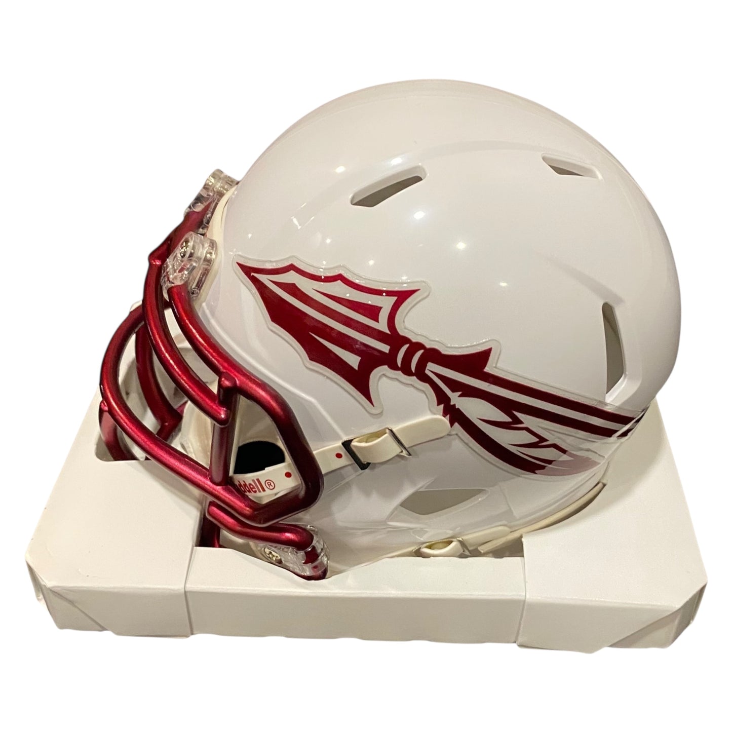 Peter Warrick 99 National Champions Signed Florida State Seminoles White Alternate Mini Football Helmet