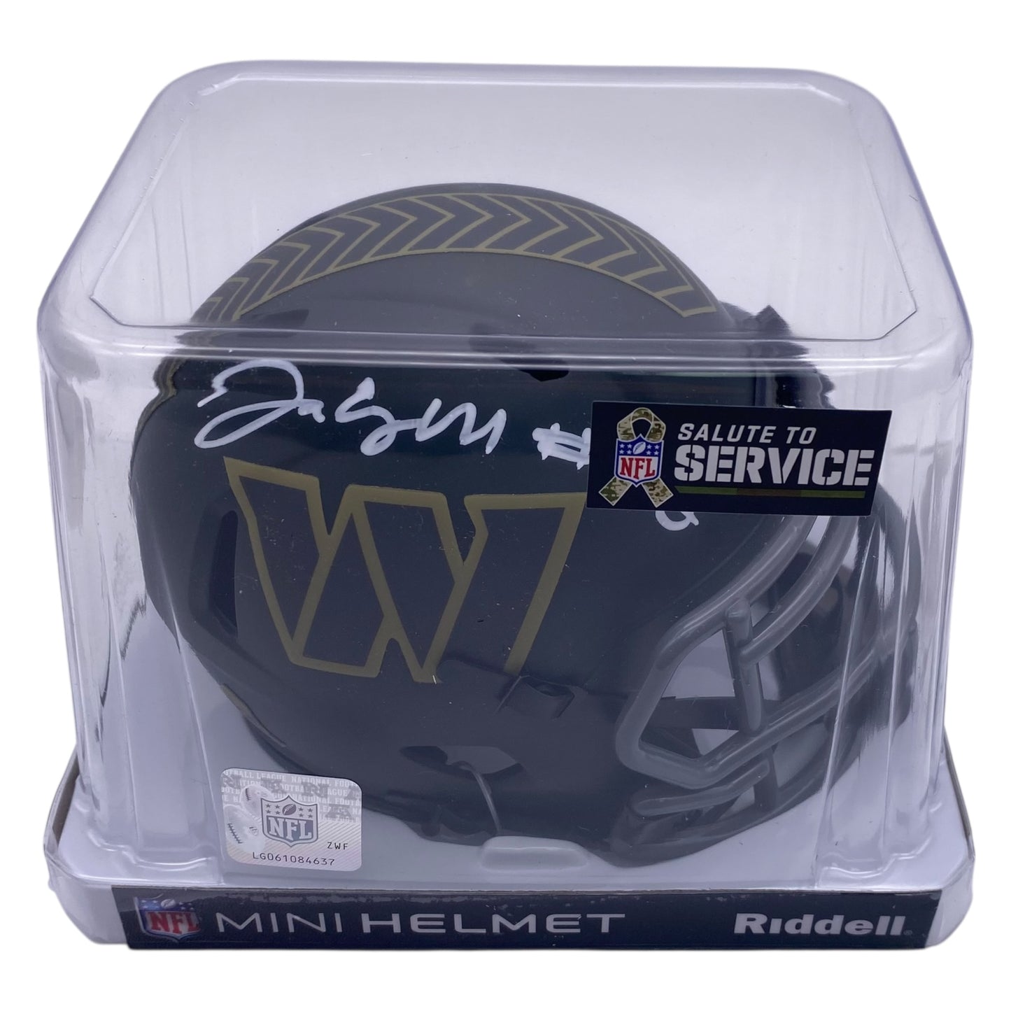 Jacory Croskey-Merritt Signed Washington Commanders 2025 Salute to Service Alternate Speed Mini Helmet