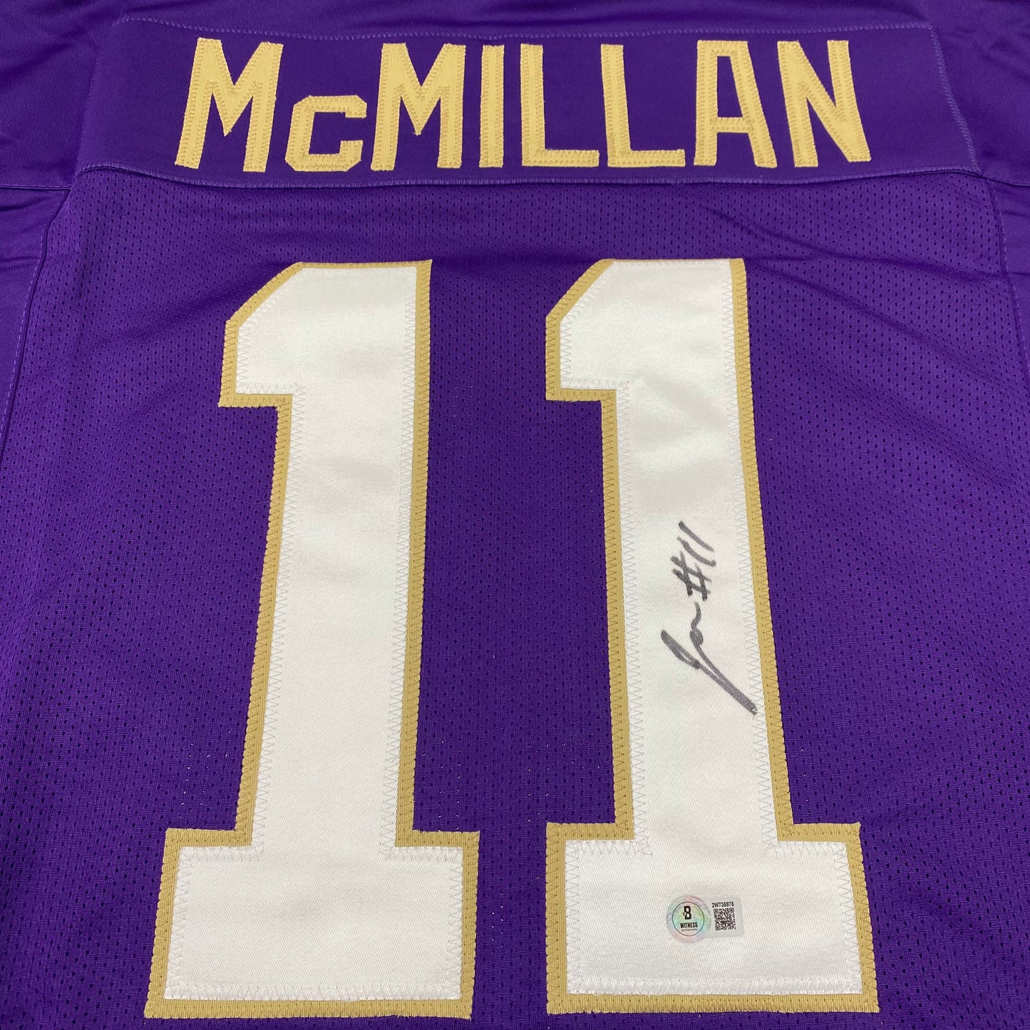 Jalen McMillan Signed #11 Stitched Jersey Washington Huskies Style Purple