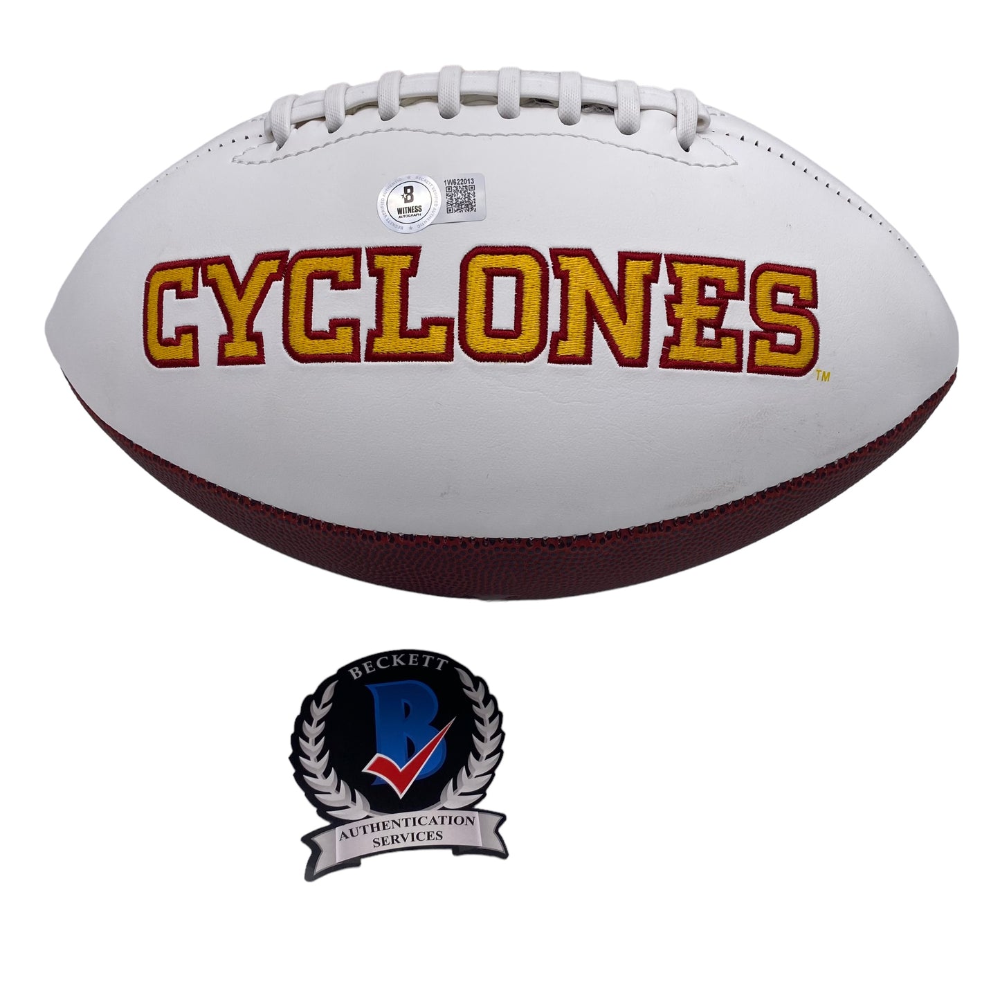 Rocco Becht Signed Iowa State Cyclones Logo Football