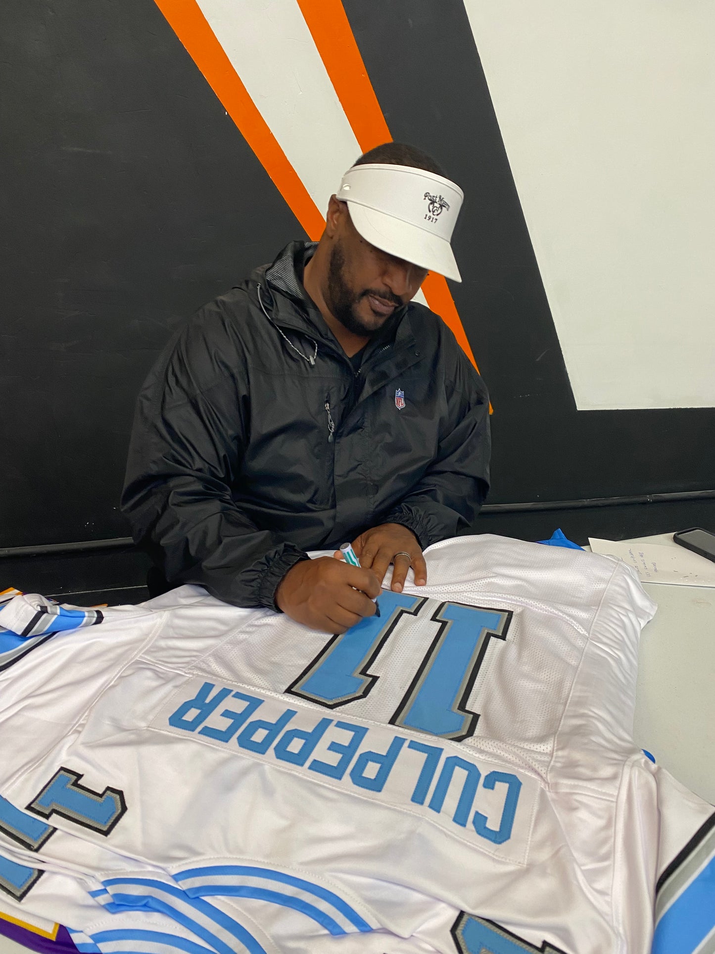 Daunte Culpepper signed White #11 stitched jersey - Detroit Lions QB