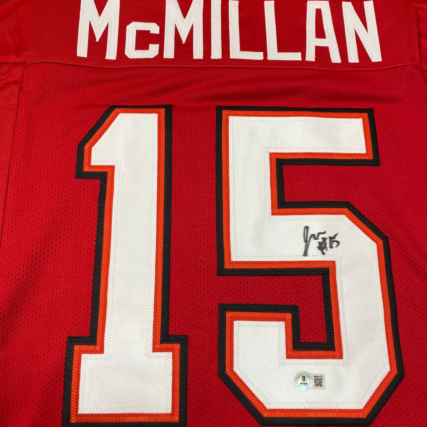 Jalen McMillan Signed #15 Stitched Jersey Tampa Bay Bucs Style Red