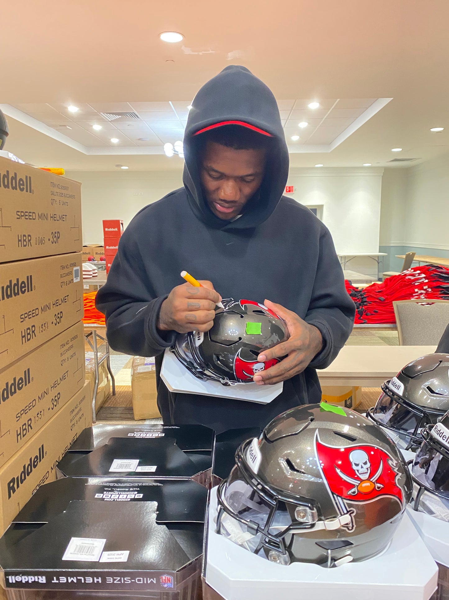 Bucky Irving Signed Tampa Bay Buccaneers MIDI Mid Size SpeedFlex Helmet