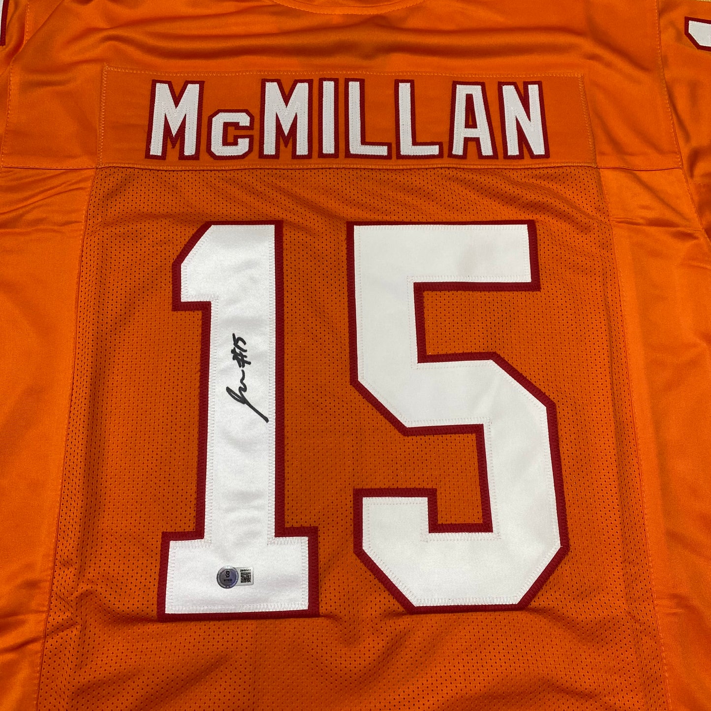 Jalen McMillan Signed #15 Stitched Jersey Tampa Bay Bucs Style Orange