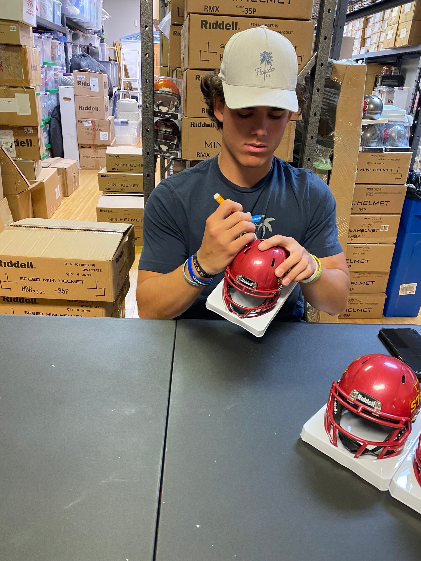 Rocco Becht Signed Iowa State Cyclones Mini Helmet