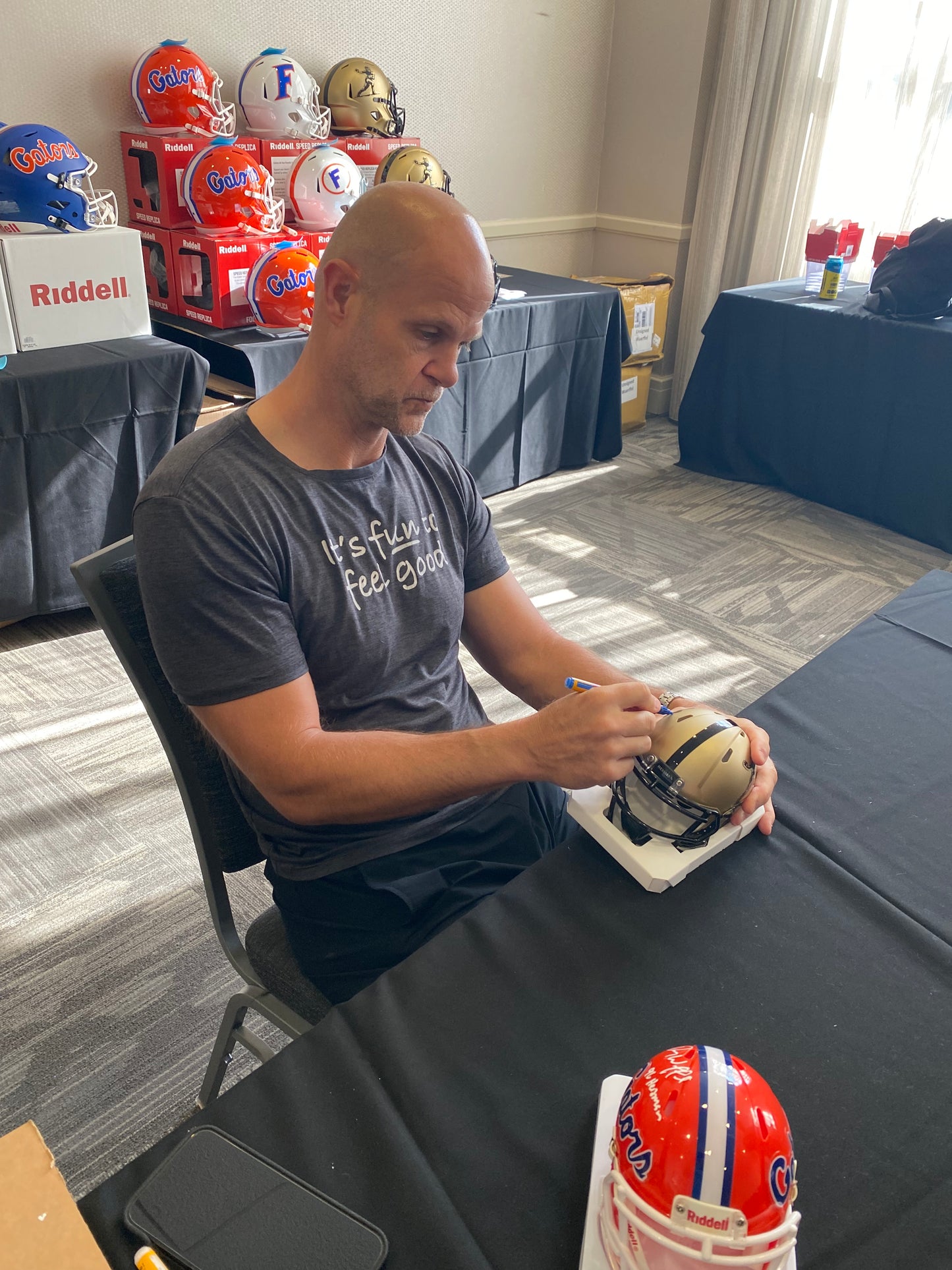 Danny Wuerffel 96 Heisman Signed Gold Heisman Trophy Mini Helmet Gators QB