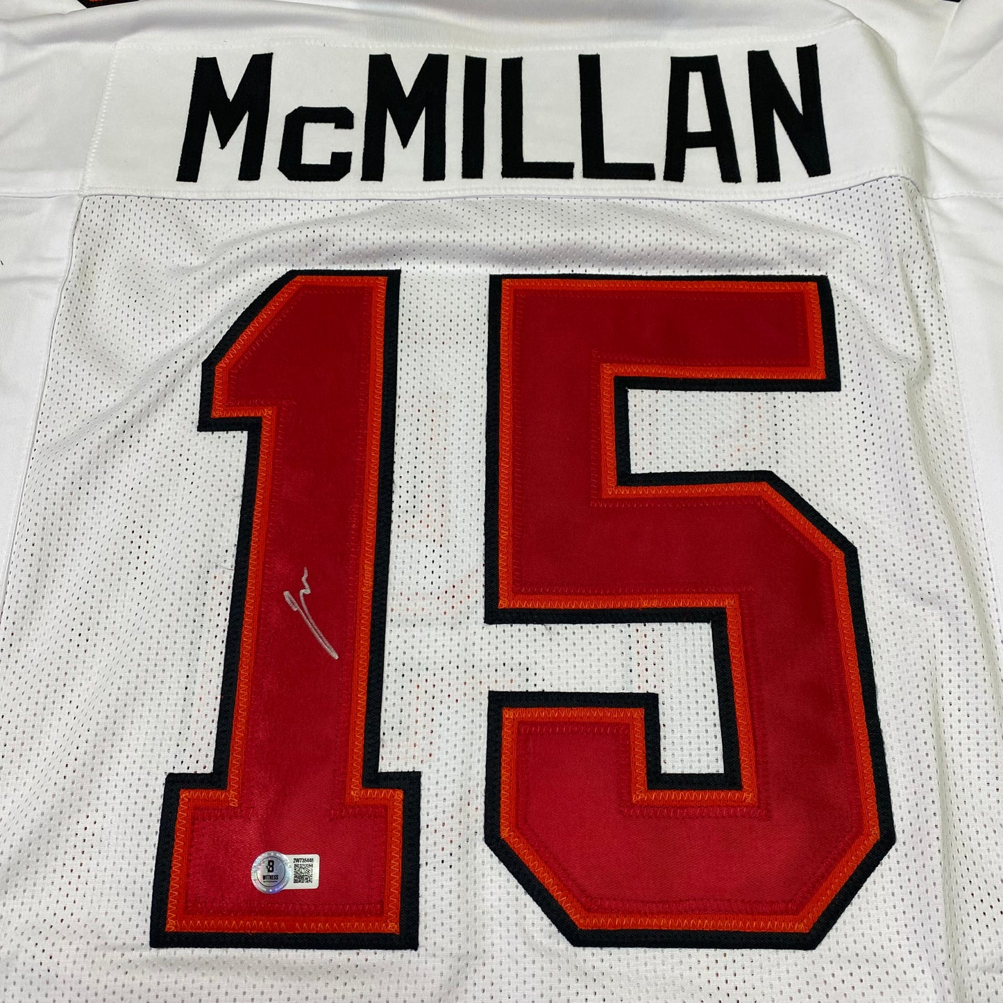 Jalen McMillan Signed #15 Stitched Jersey Tampa Bay Bucs Style White