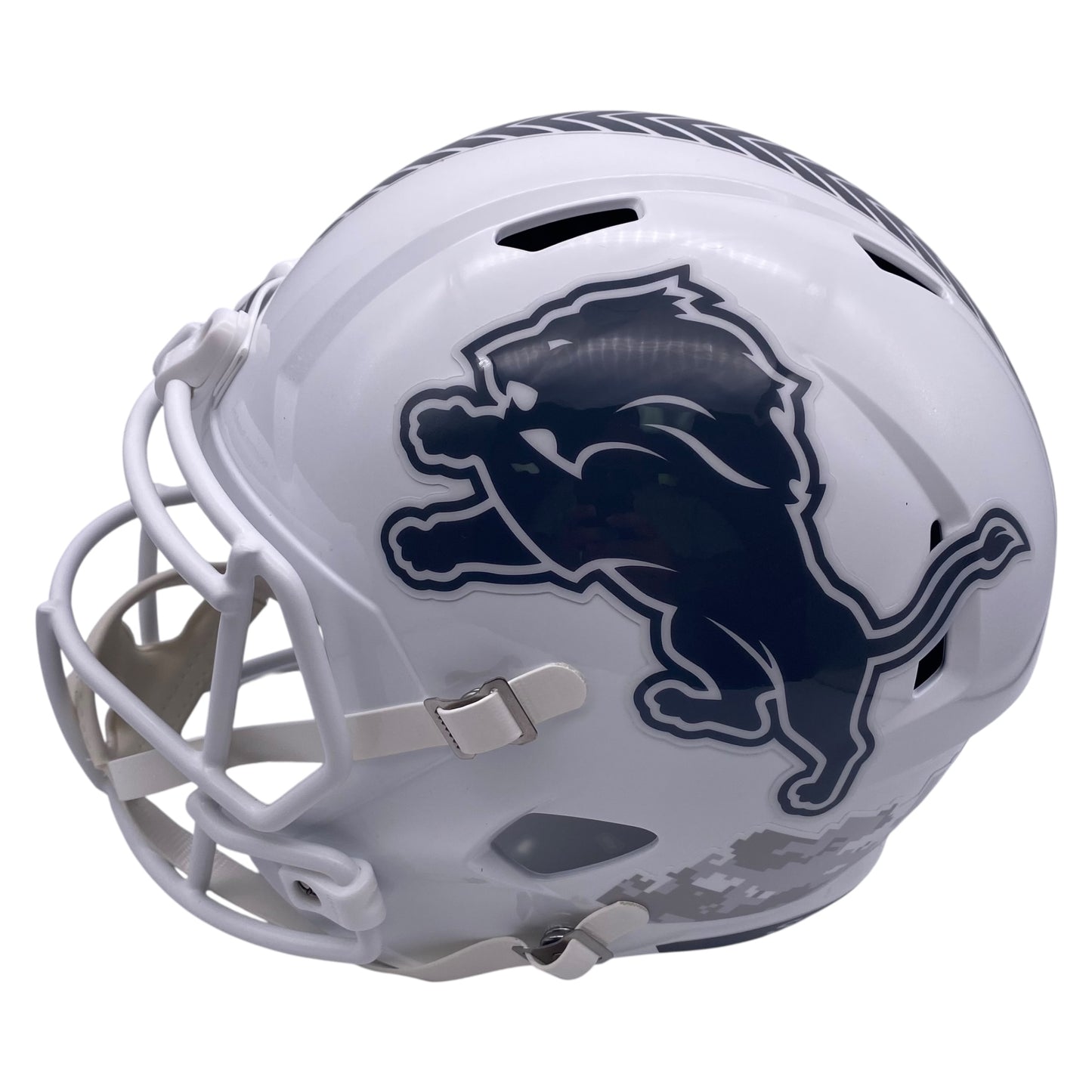 Ndamukong Suh Signed Detroit Lions Salute to Service 2024 White Alternate Speed Full Size Replica Helmet