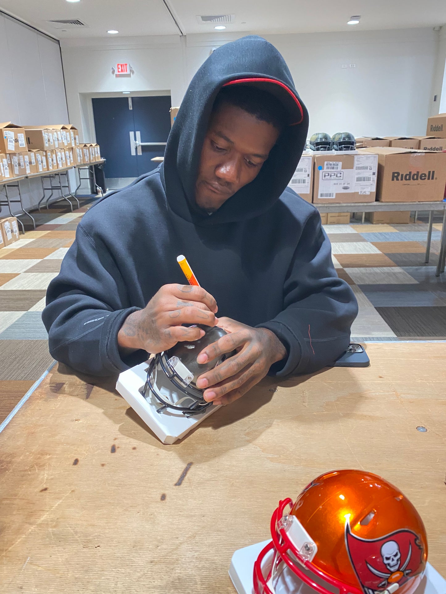 Bucky Irving Signed Tampa Bay Buccaneers Speed Mini Helmet