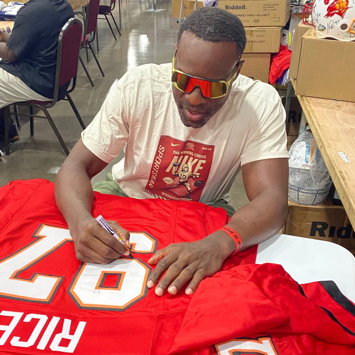 Simeon Rice signed Red #97 stitched jersey - Tampa Bay Buccaneers Edge
