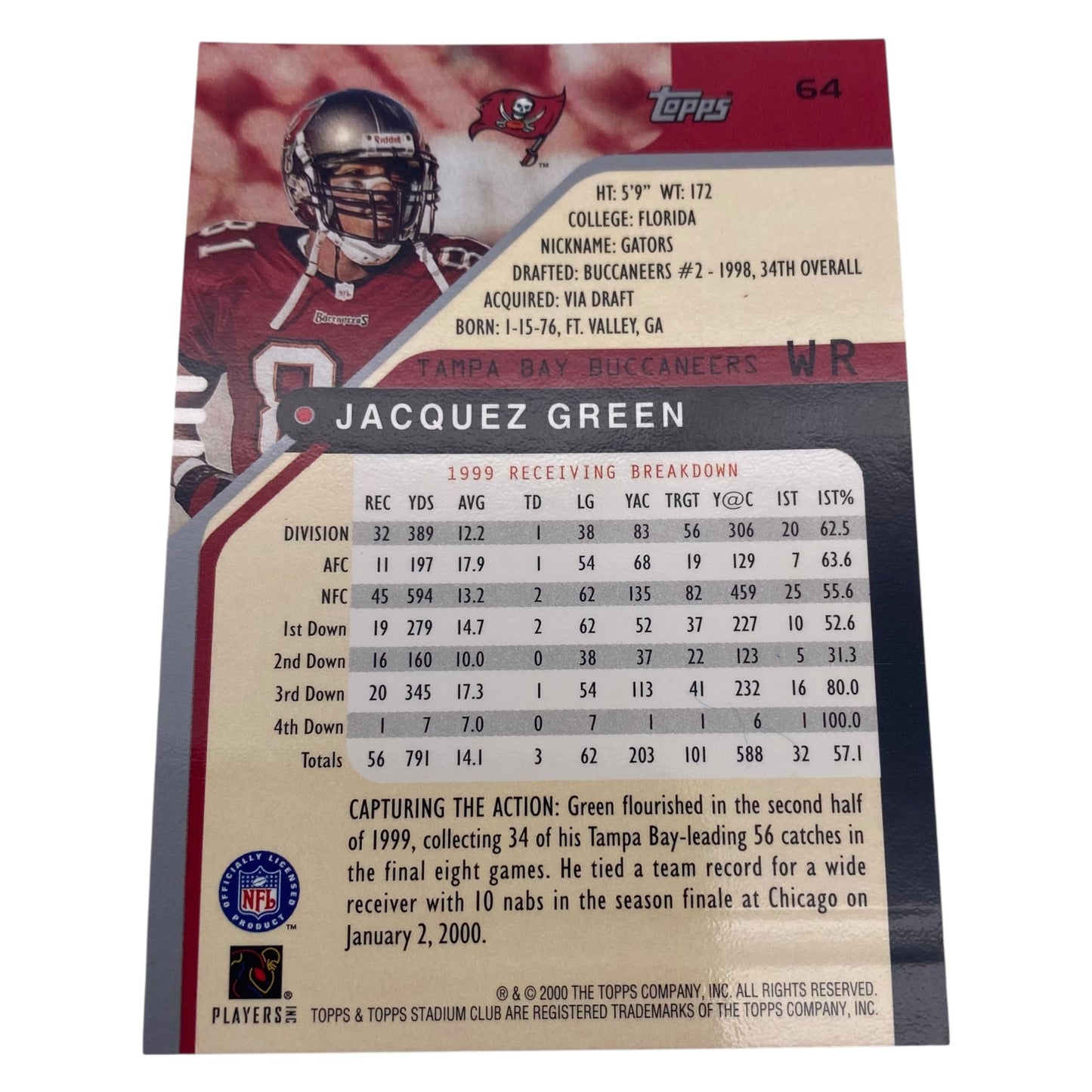 Jacquez Green Signed Florida Gators Trading Card