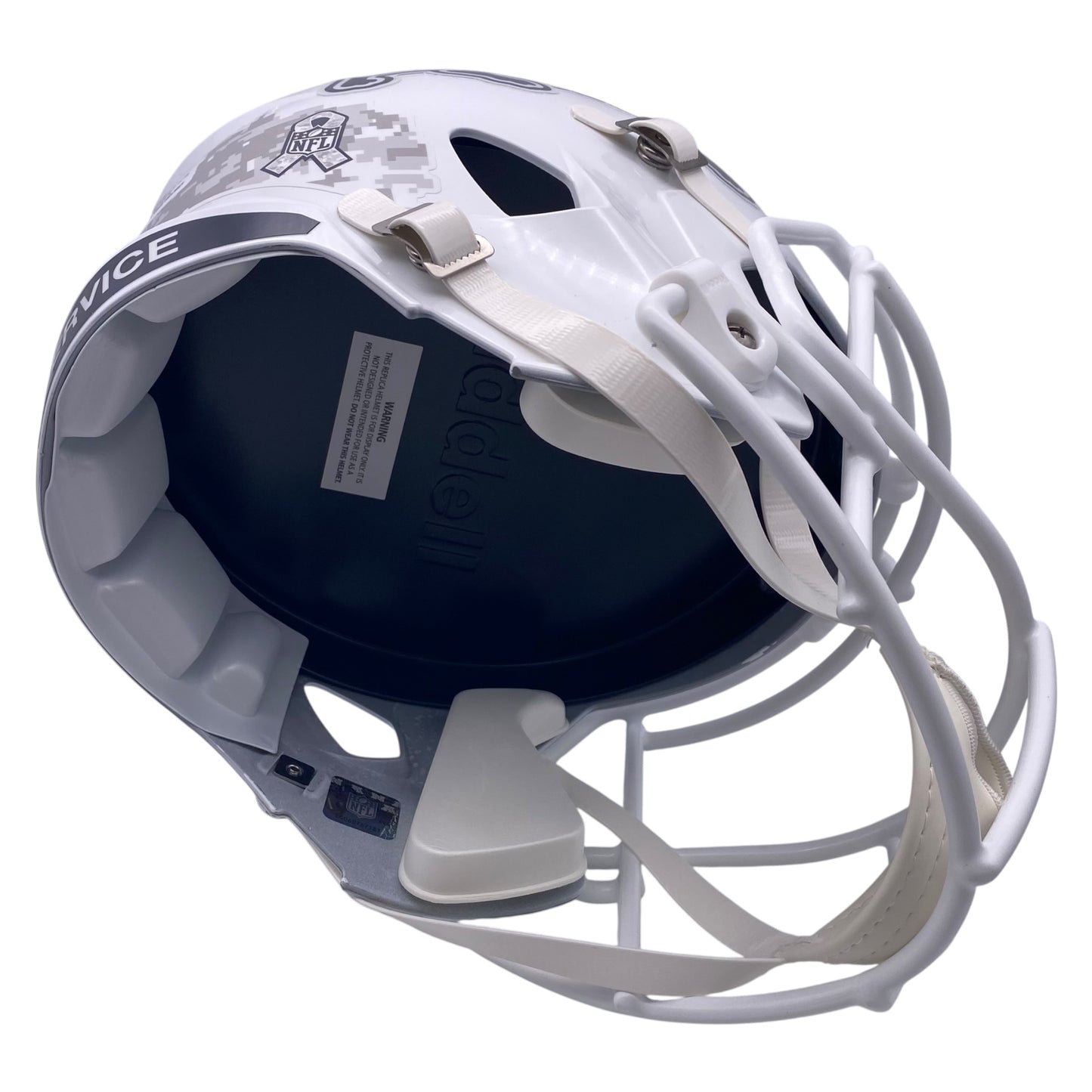 Ndamukong Suh Signed Detroit Lions Salute to Service 2024 White Alternate Speed Full Size Replica Helmet