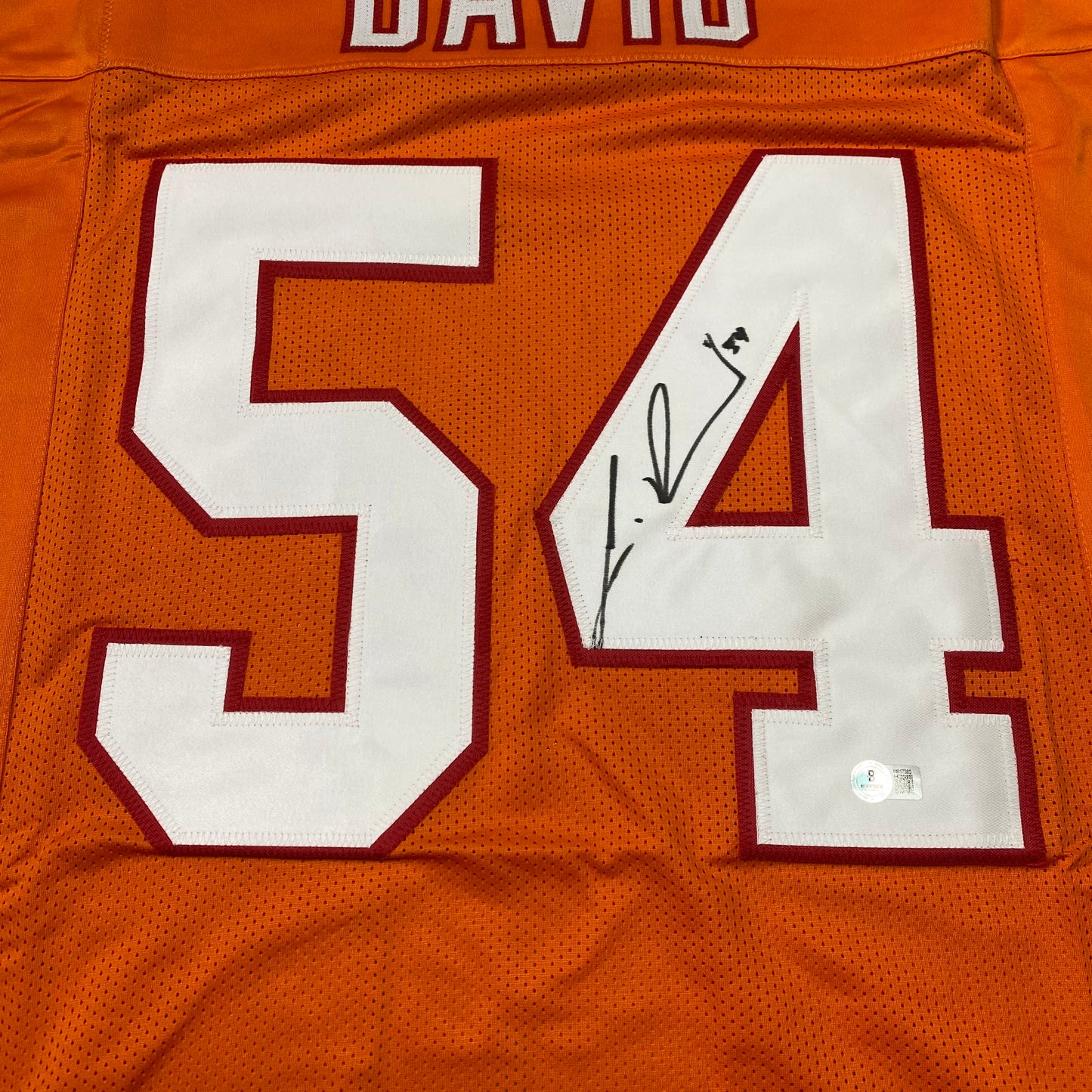 Lavonte David Signed #54 Stitched Jersey Tampa Bay Bucs Style Orange