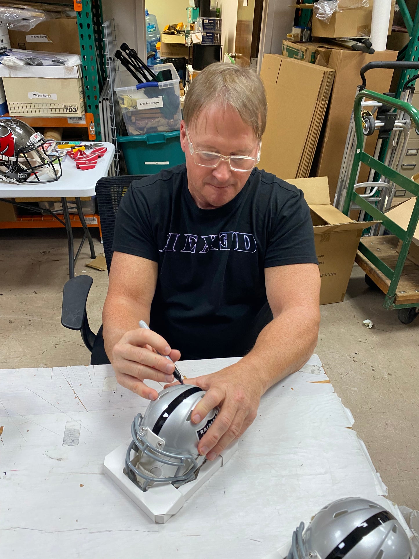 Coach Jon Gruden Signed Las Vegas Raiders Mini Helmet