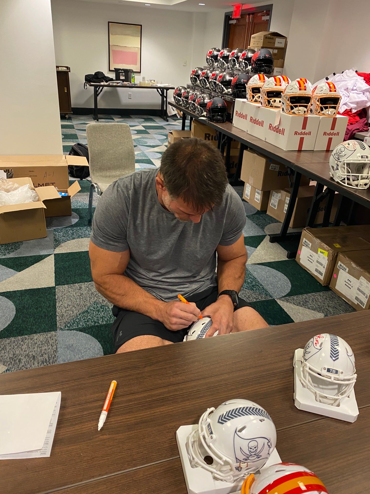 Mike Alstott Signed Tampa Bay Buccaneers 2024 Salute to Service Alternate Speed Mini Helmet