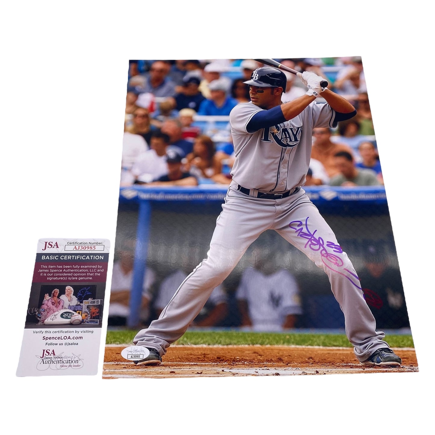 Carlos Pena Signed Tampa Bay Rays 11x14 Photo