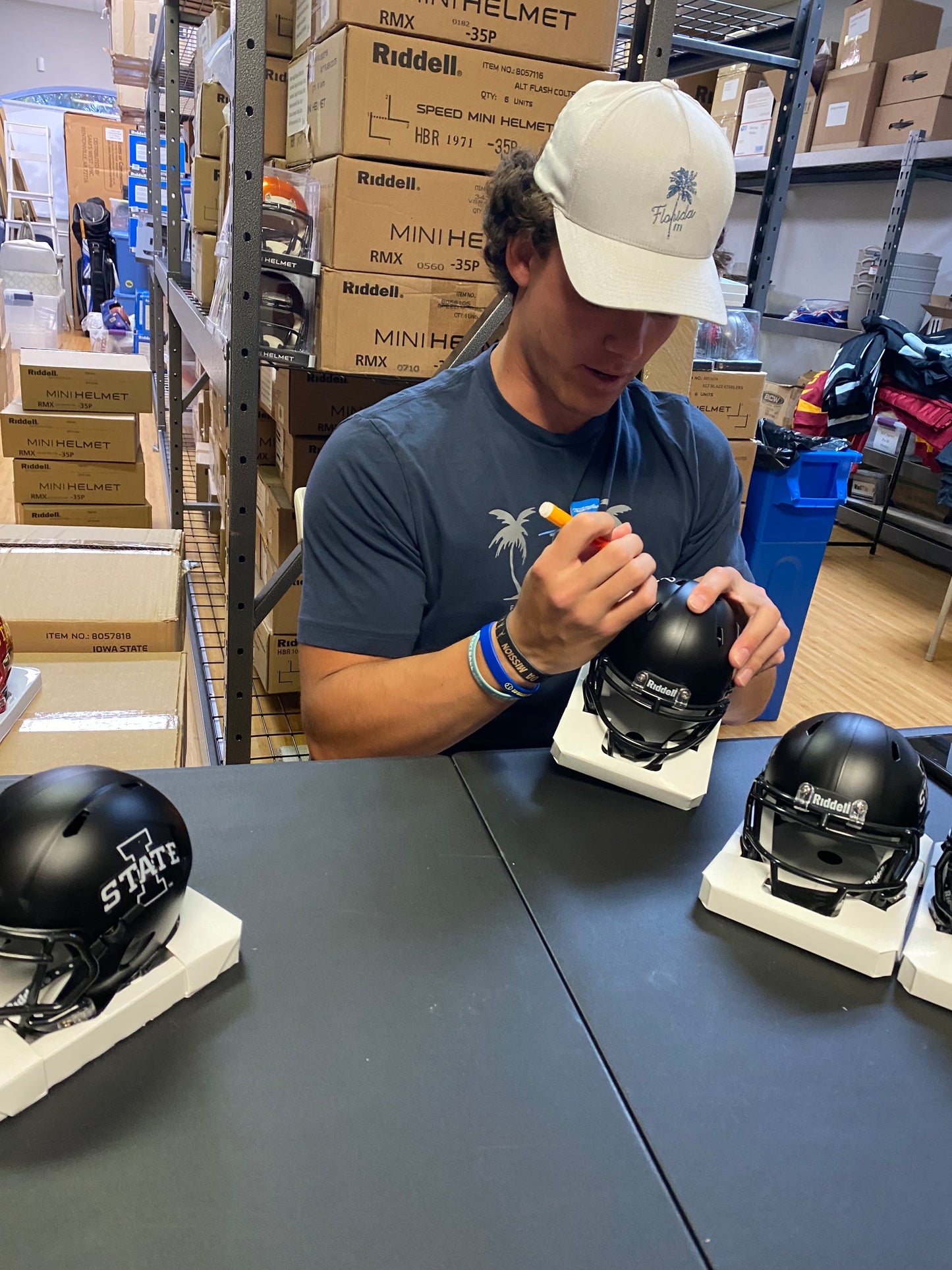Rocco Becht Signed Iowa State Cyclones Mini Helmet