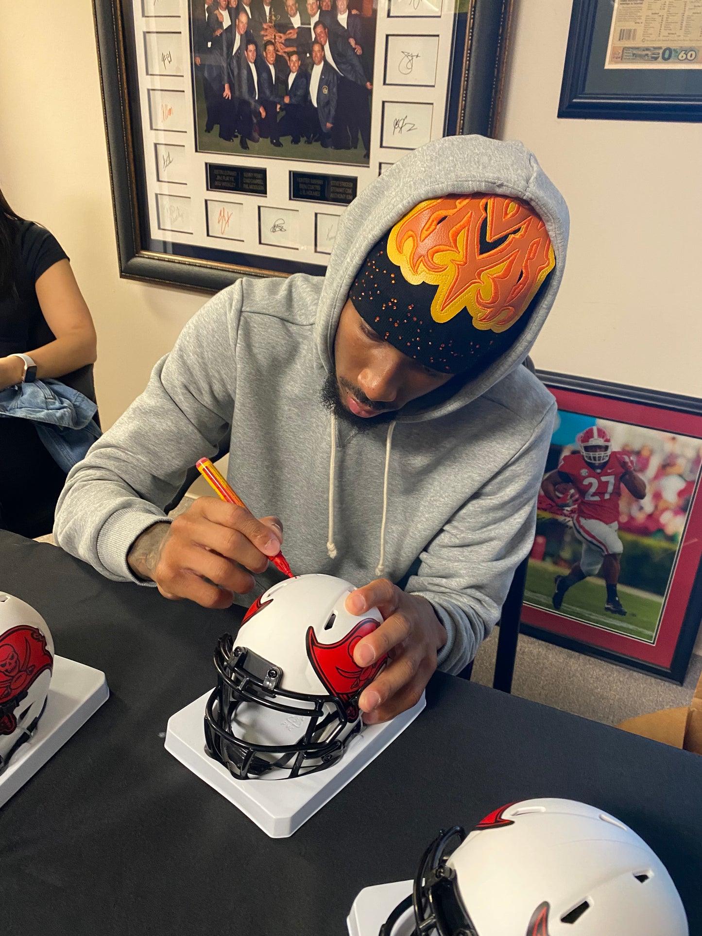 Tez Johnson Signed Tampa Bay Buccaneers Lunar Eclipse Alternate Mini Helmet