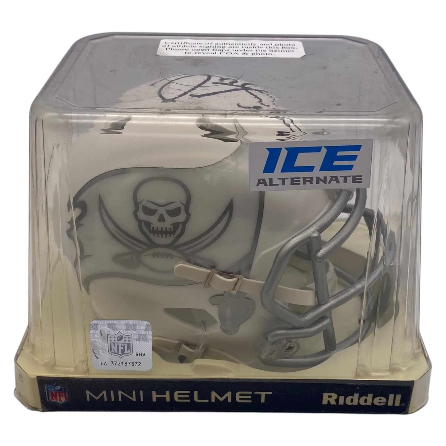 Mike Alstott Signed Tampa Bay Buccaneers Ice Alternate Speed Mini Helmet
