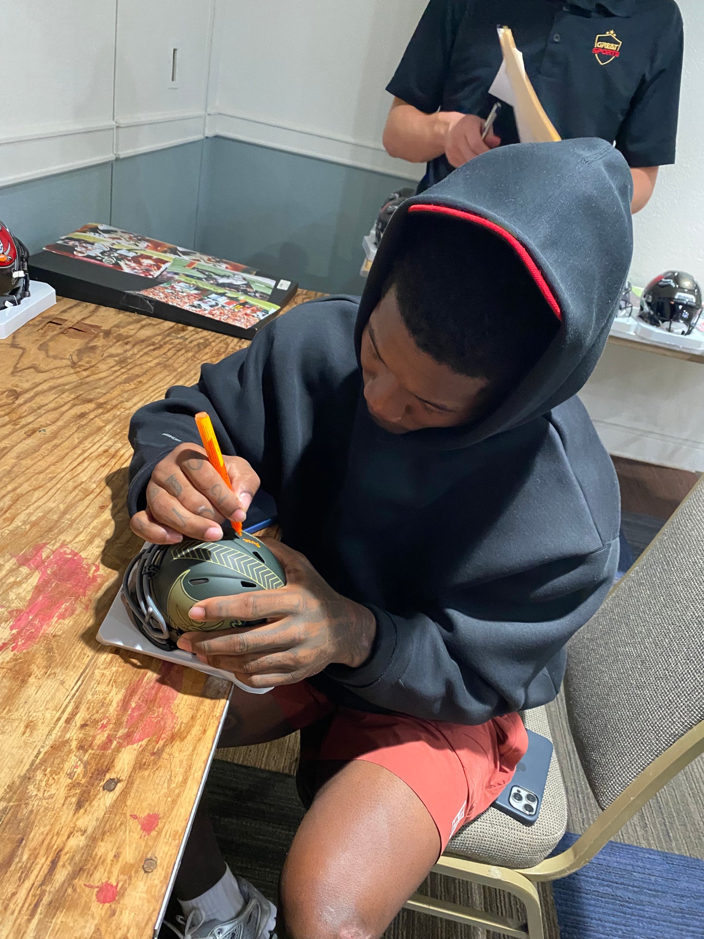Bucky Irving Signed Tampa Bay Buccaneers 2025 Salute to Service Alternate Speed Mini Helmet
