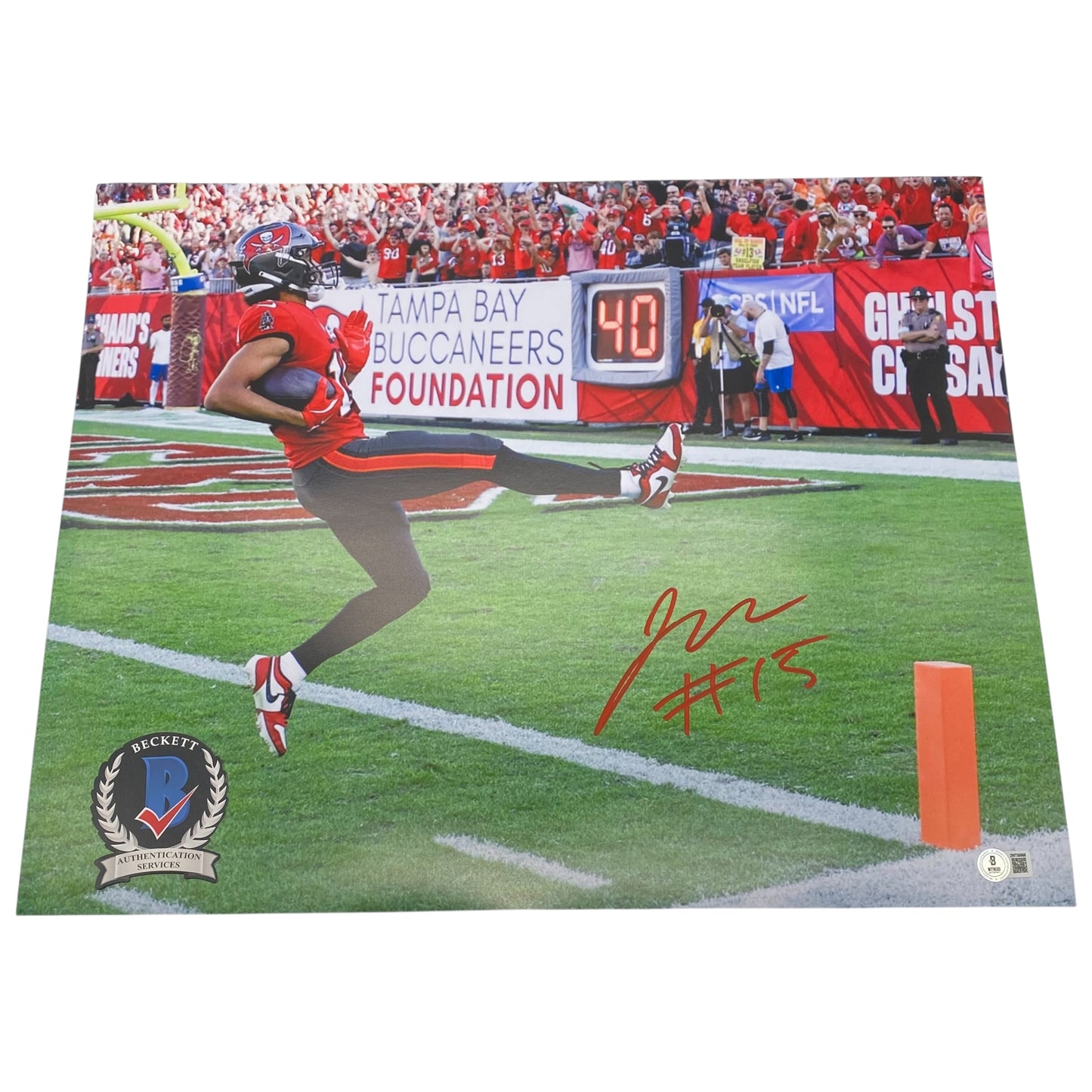 Jalen McMillan Signed Tampa Bay Buccaneers 16x20 Photo