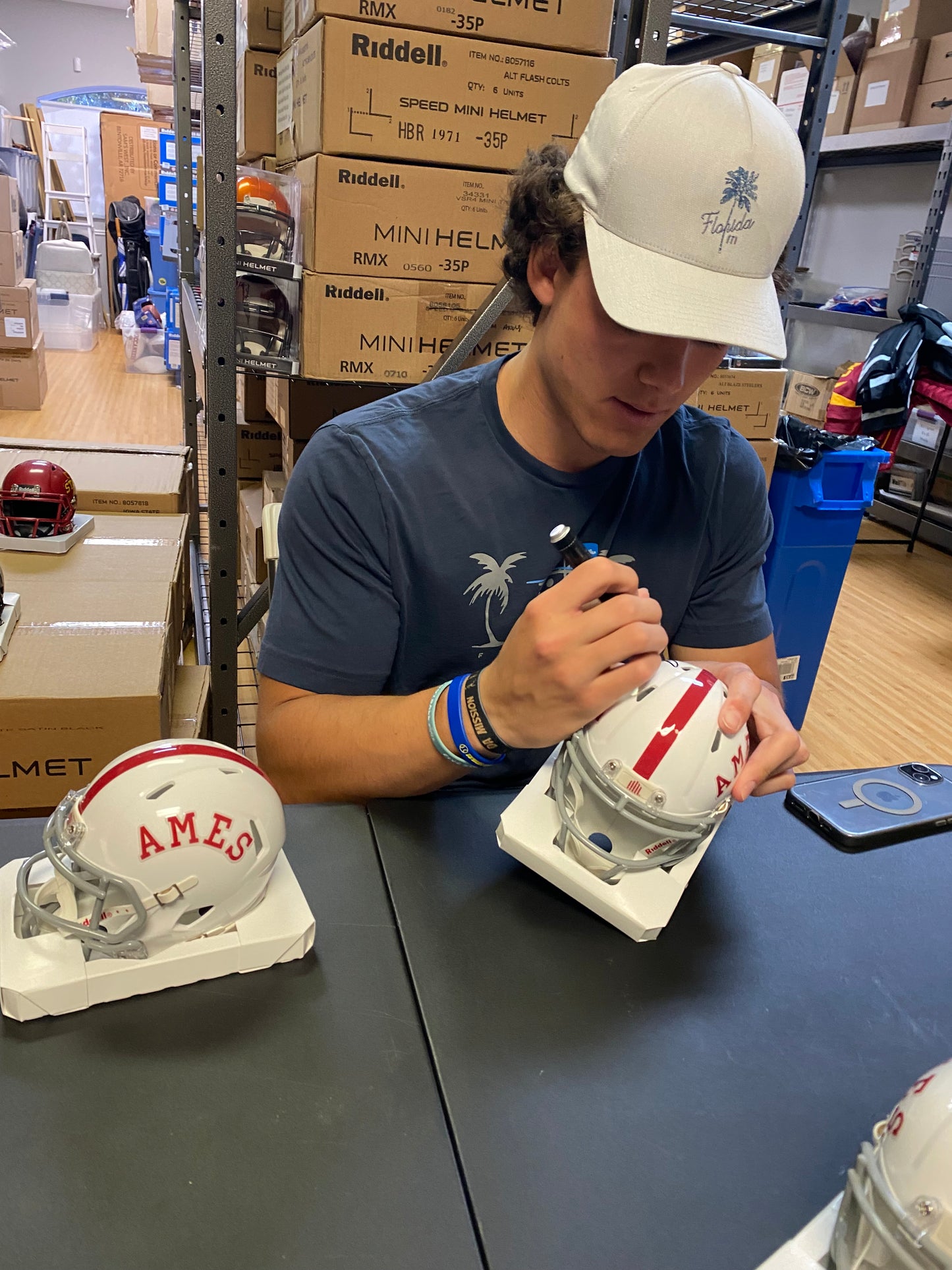 Rocco Becht Signed Iowa State Cyclones Mini Helmet