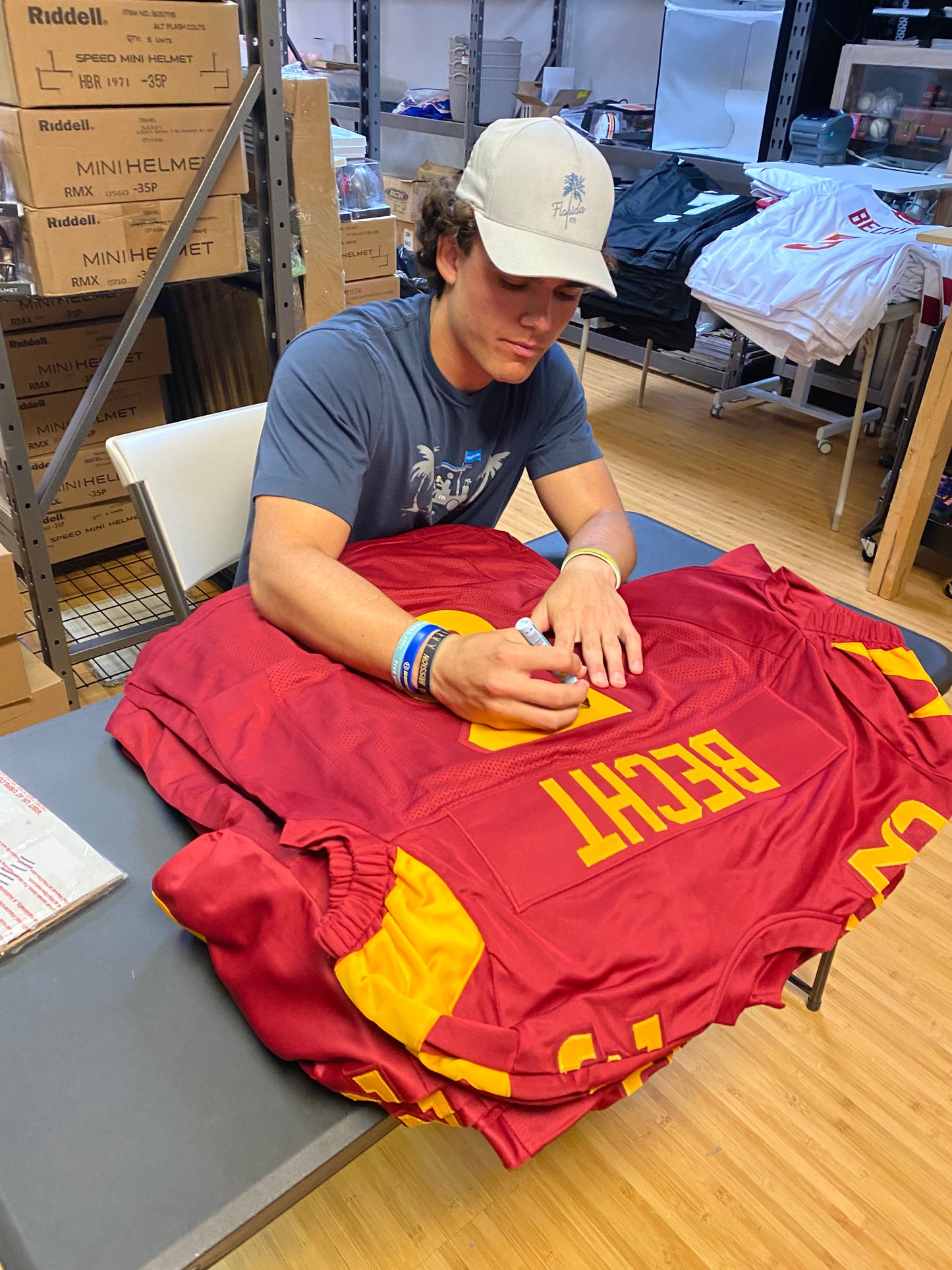 Rocco Becht Signed Red #3 Stitched Jersey - Iowa State Cyclones Style