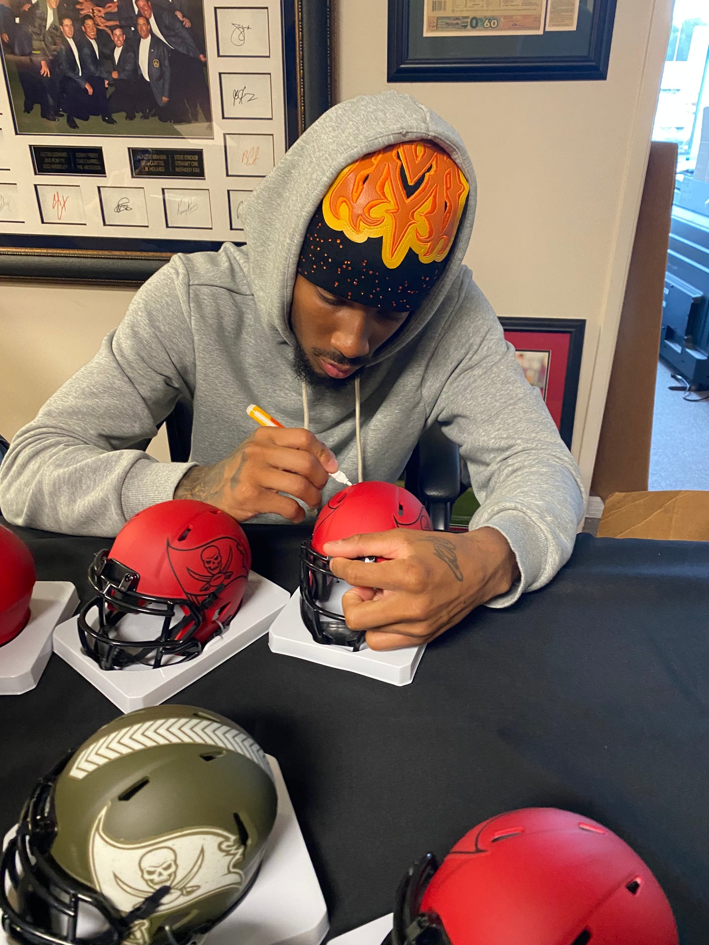 Tez Johnson Signed Tampa Bay Buccaneers Rave Alternate Mini Helmet