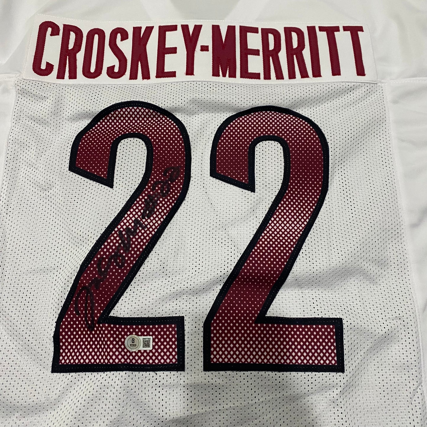 Jacory Croskey-Merritt Signed #22 Stitched Jersey Washington Commanders Style