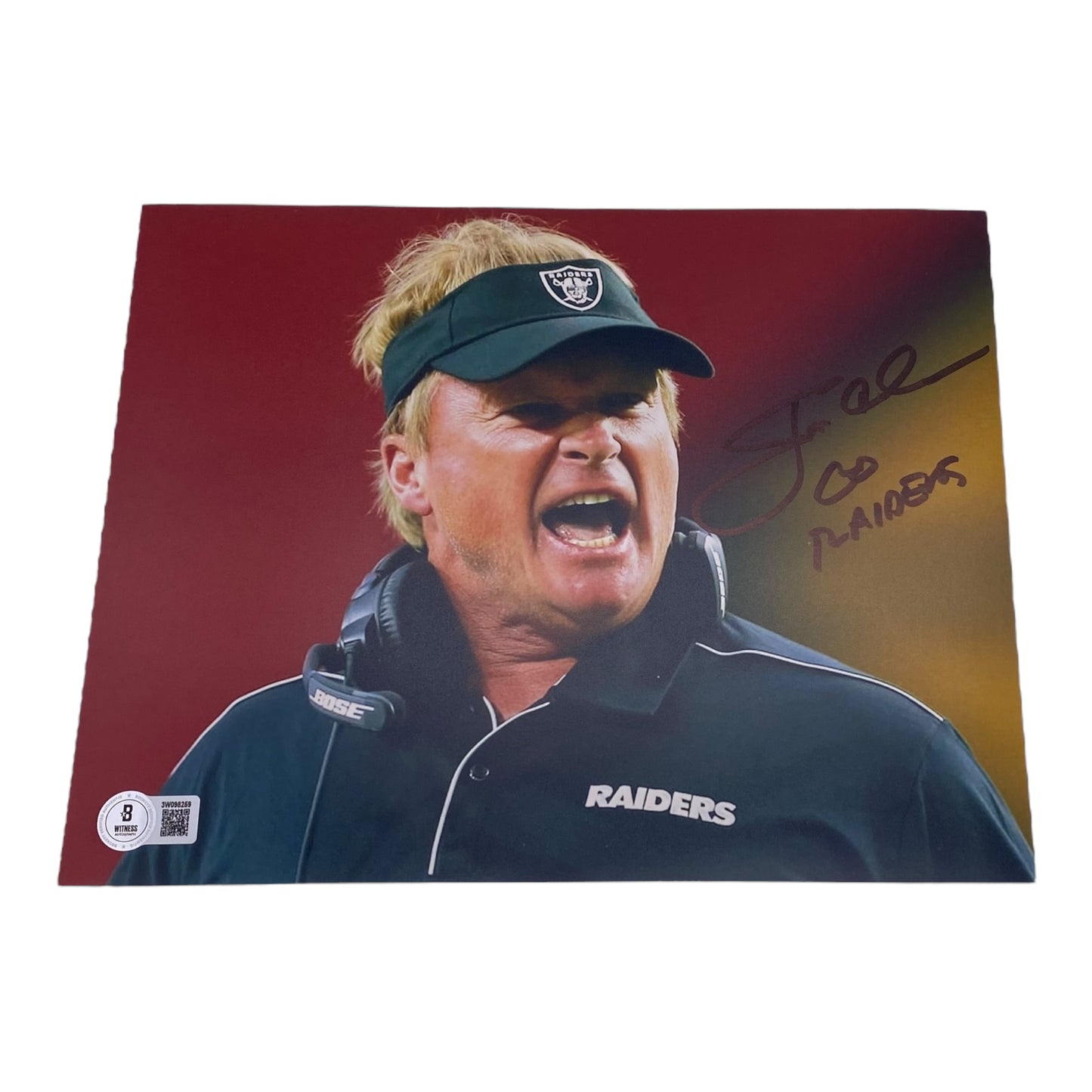 Coach Jon Gruden Signed Las Vegas Raiders 8x10 Photo